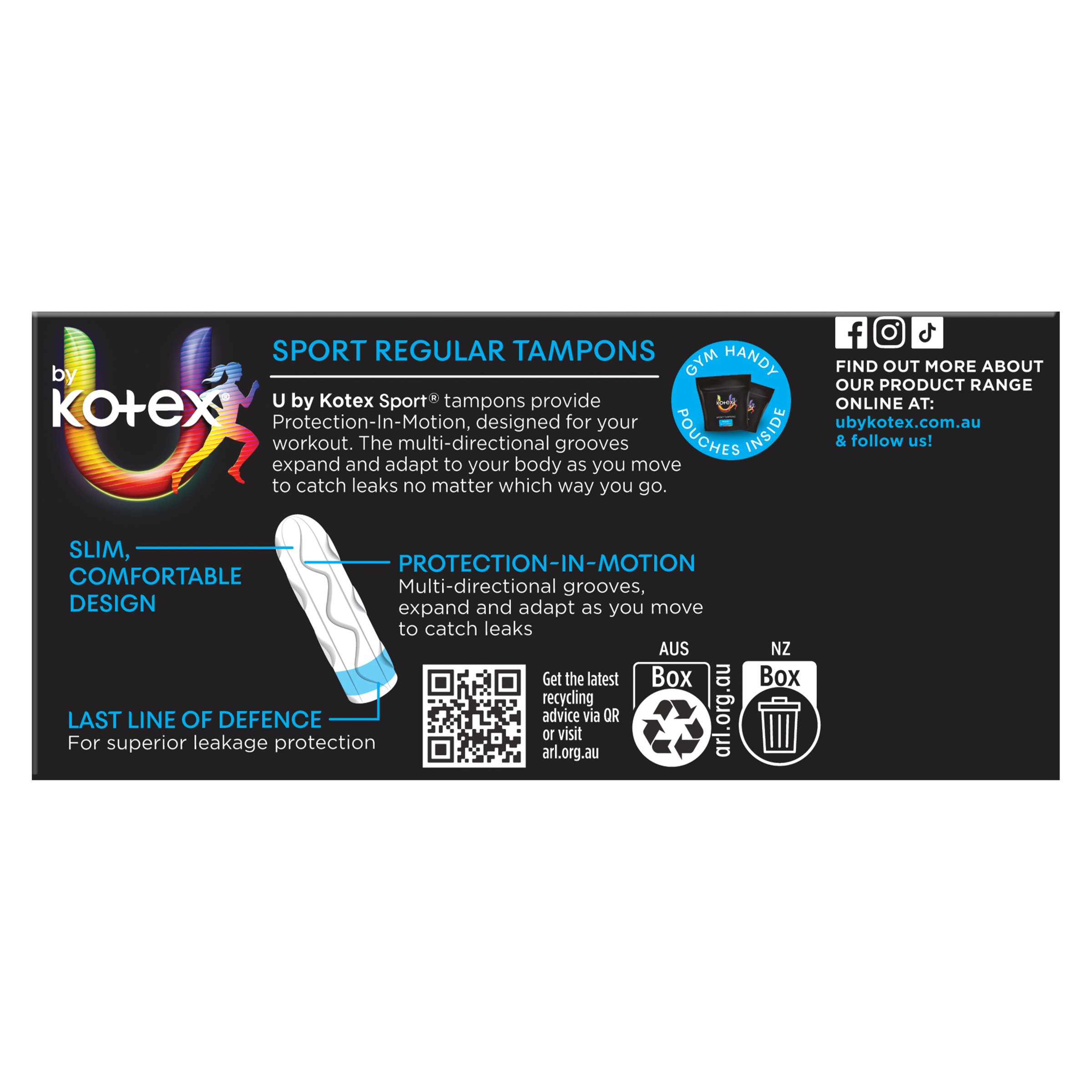 U By Kotex Sport Tampons Regular 16 pack - Image 2