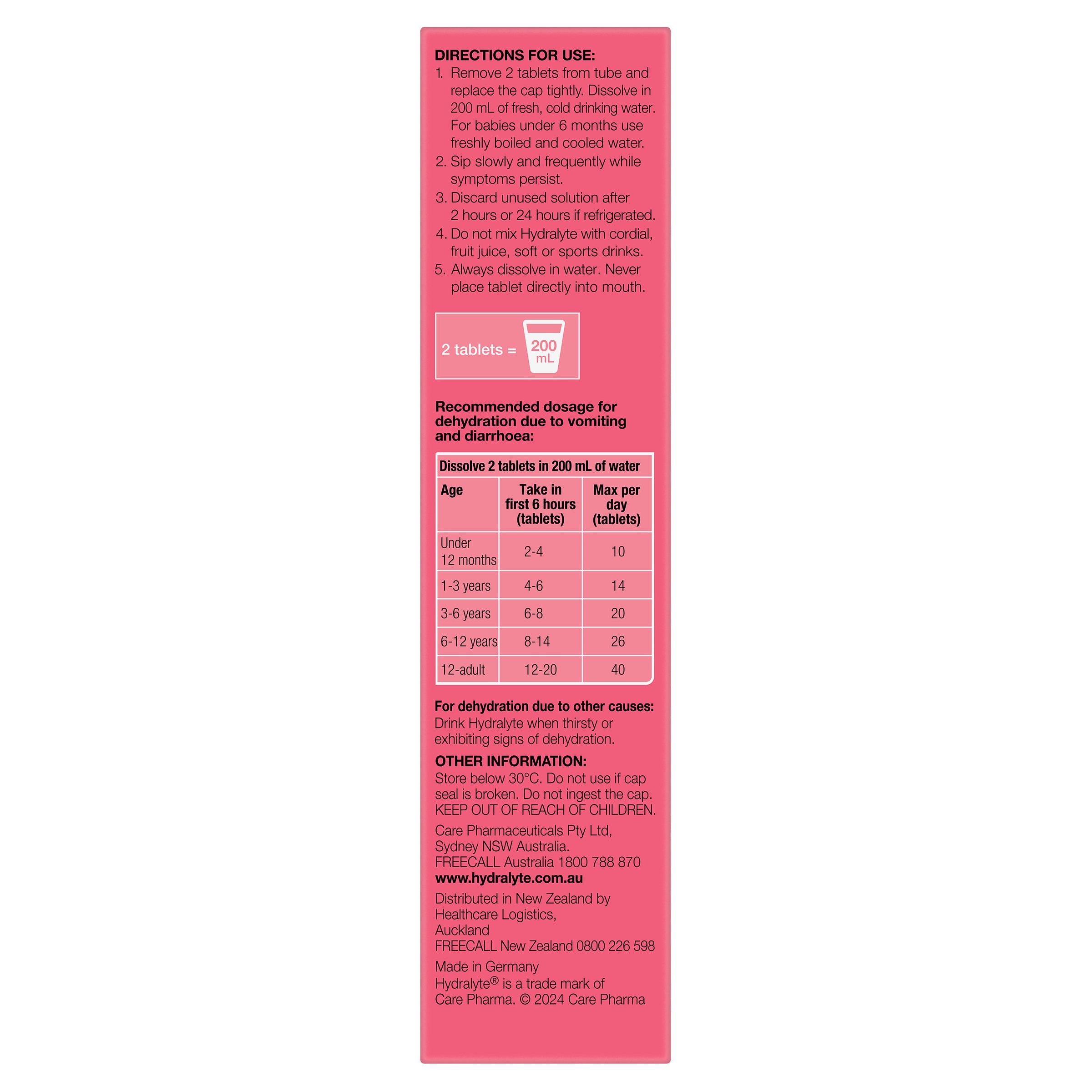 Hydralyte Effervescent Strawberry Kiwi 20 tablets - Image 3