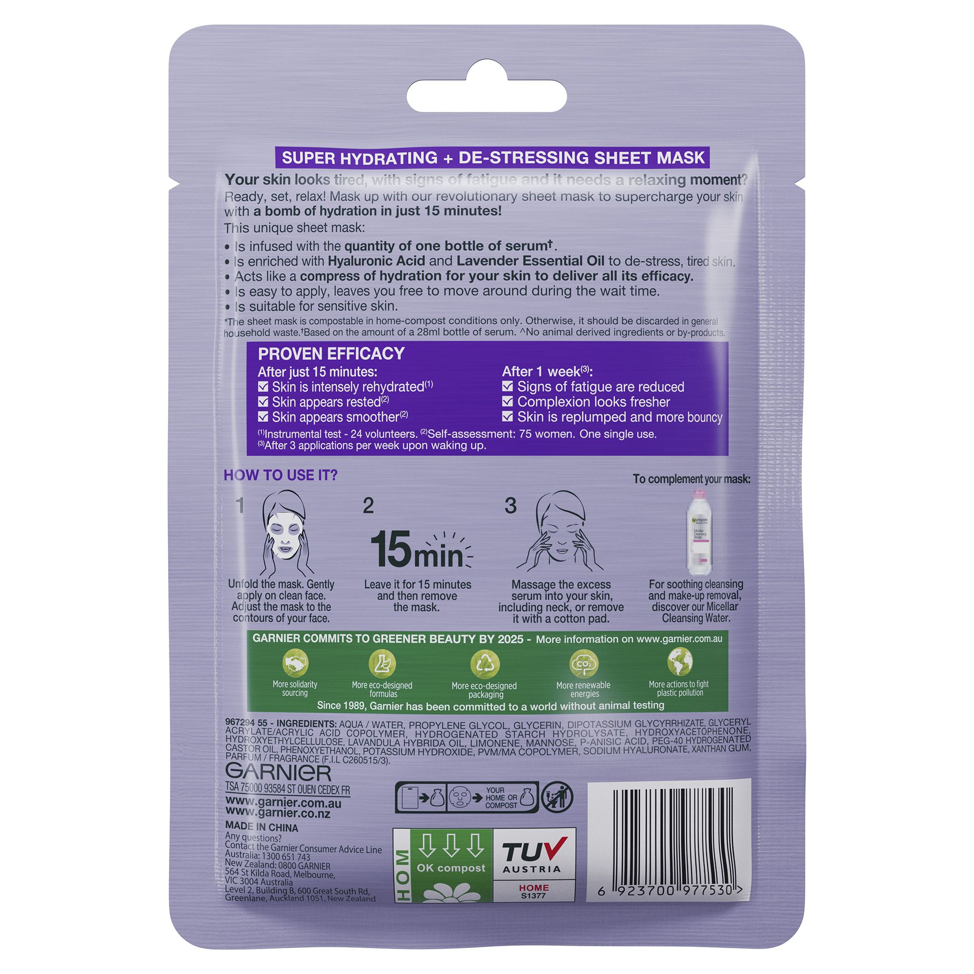 Garnier SkinActive Hydra Bomb Mask Lavender 32g - Image 2