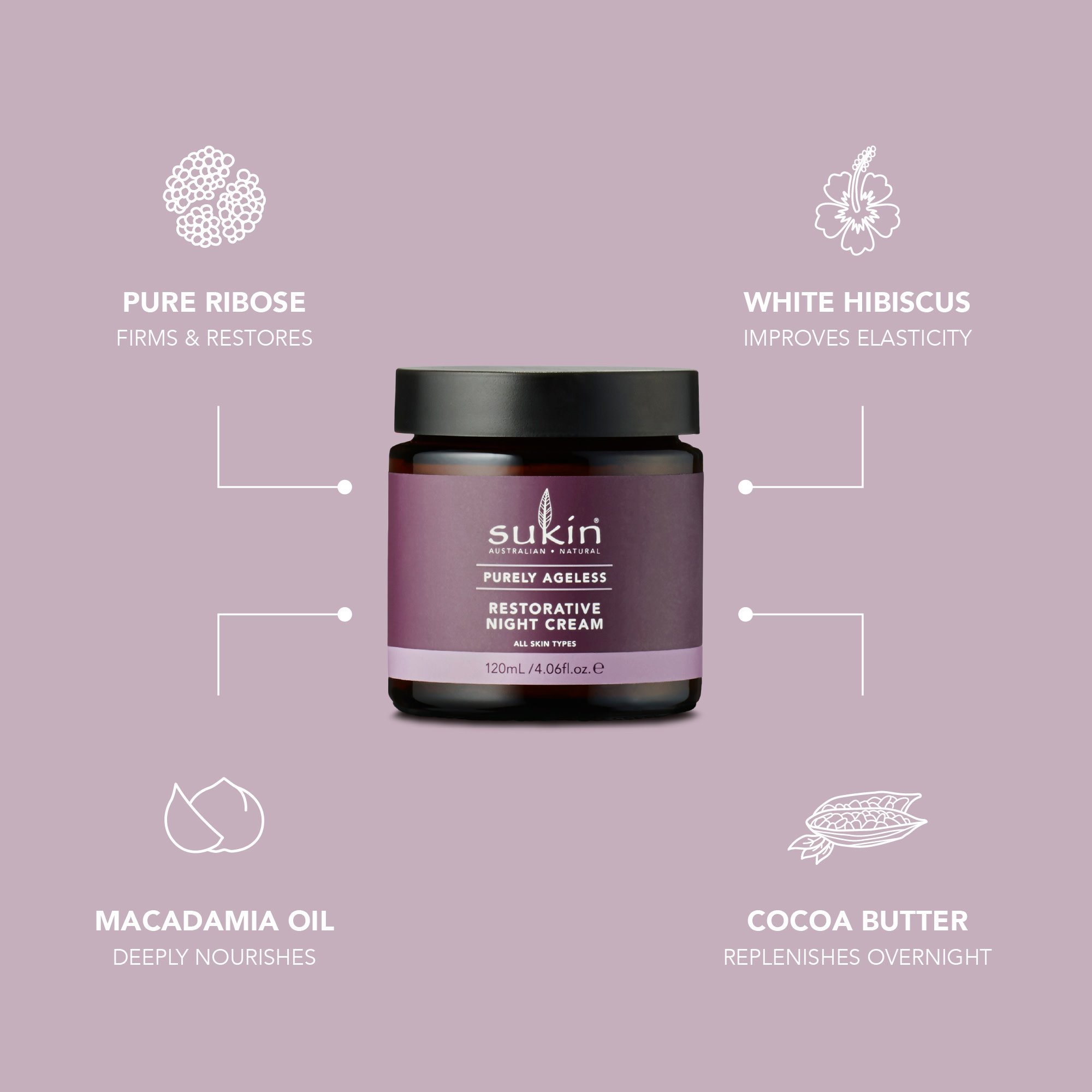 Sukin Purely Ageless Restorative Night Cream 120ml - Image 12