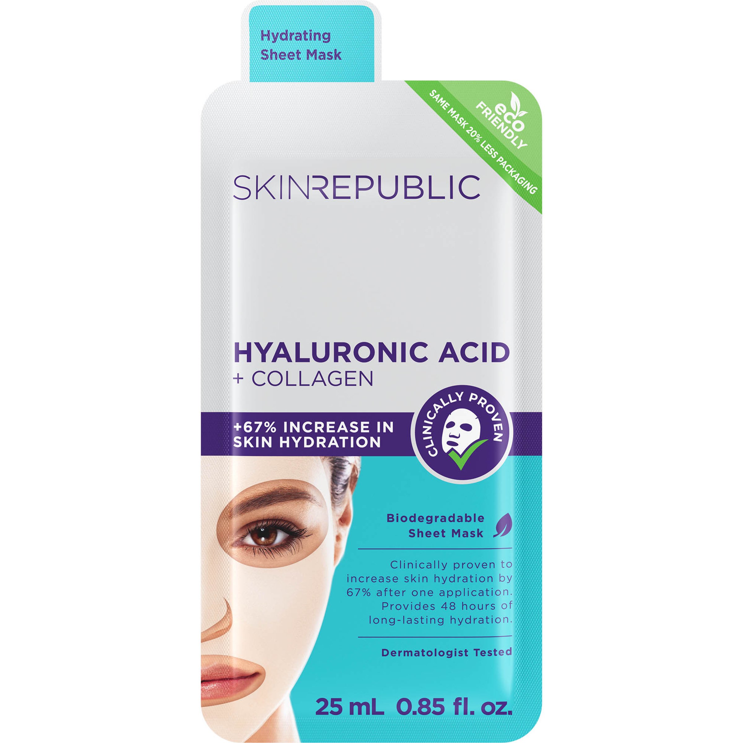 Skin Republic Hyaluronic Acid & Collagen Face Mask 25ml - Image 1