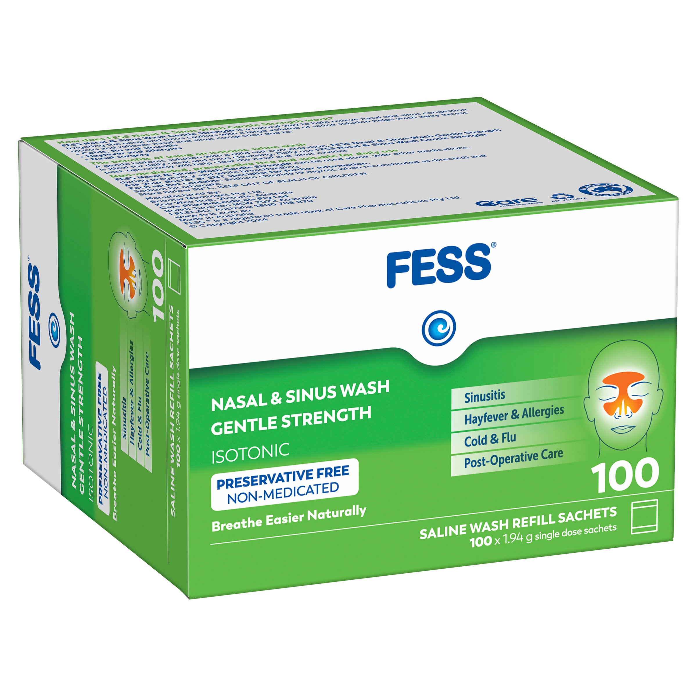 Fess Nasal & Sinus Wash Gentle Strength Refill 100 sachets - Image 9