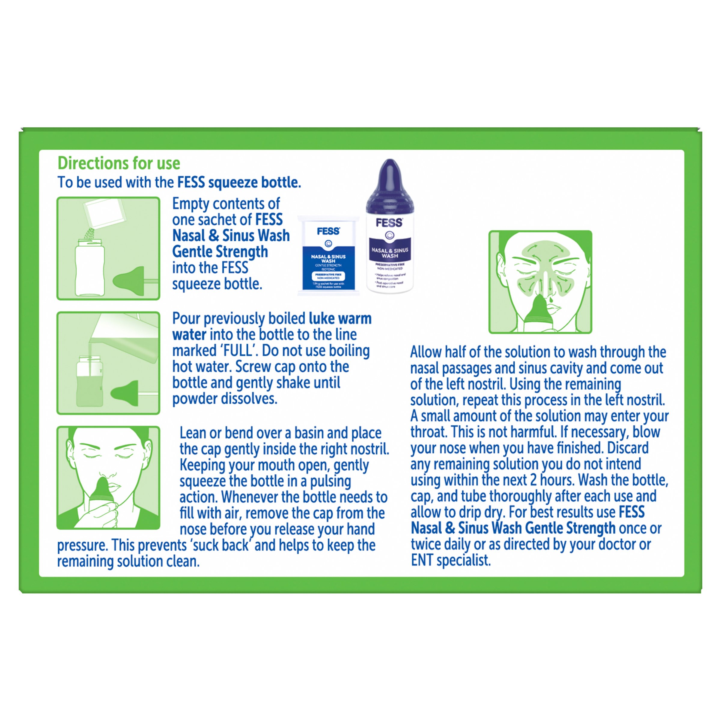 Fess Nasal & Sinus Wash Gentle Strength Refill 100 sachets - Image 2