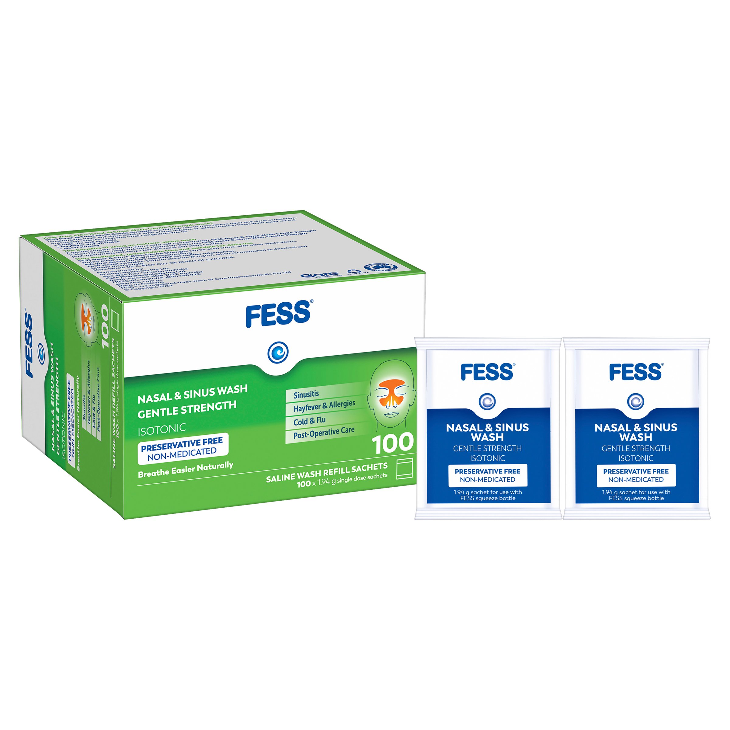 Fess Nasal & Sinus Wash Gentle Strength Refill 100 sachets - Image 8