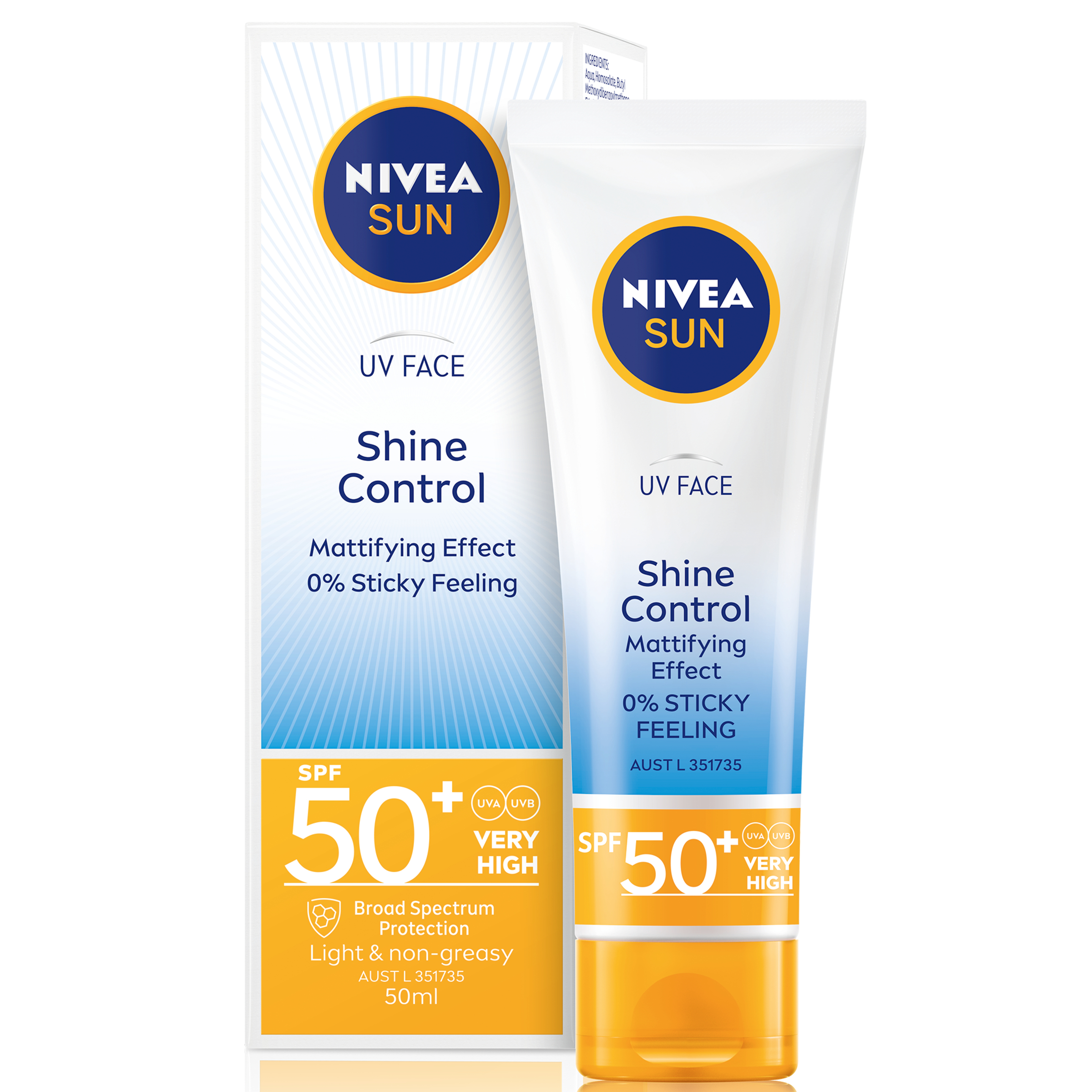 Nivea Sun UV Face Shine Control Cream SPF50 50ml - Image 1
