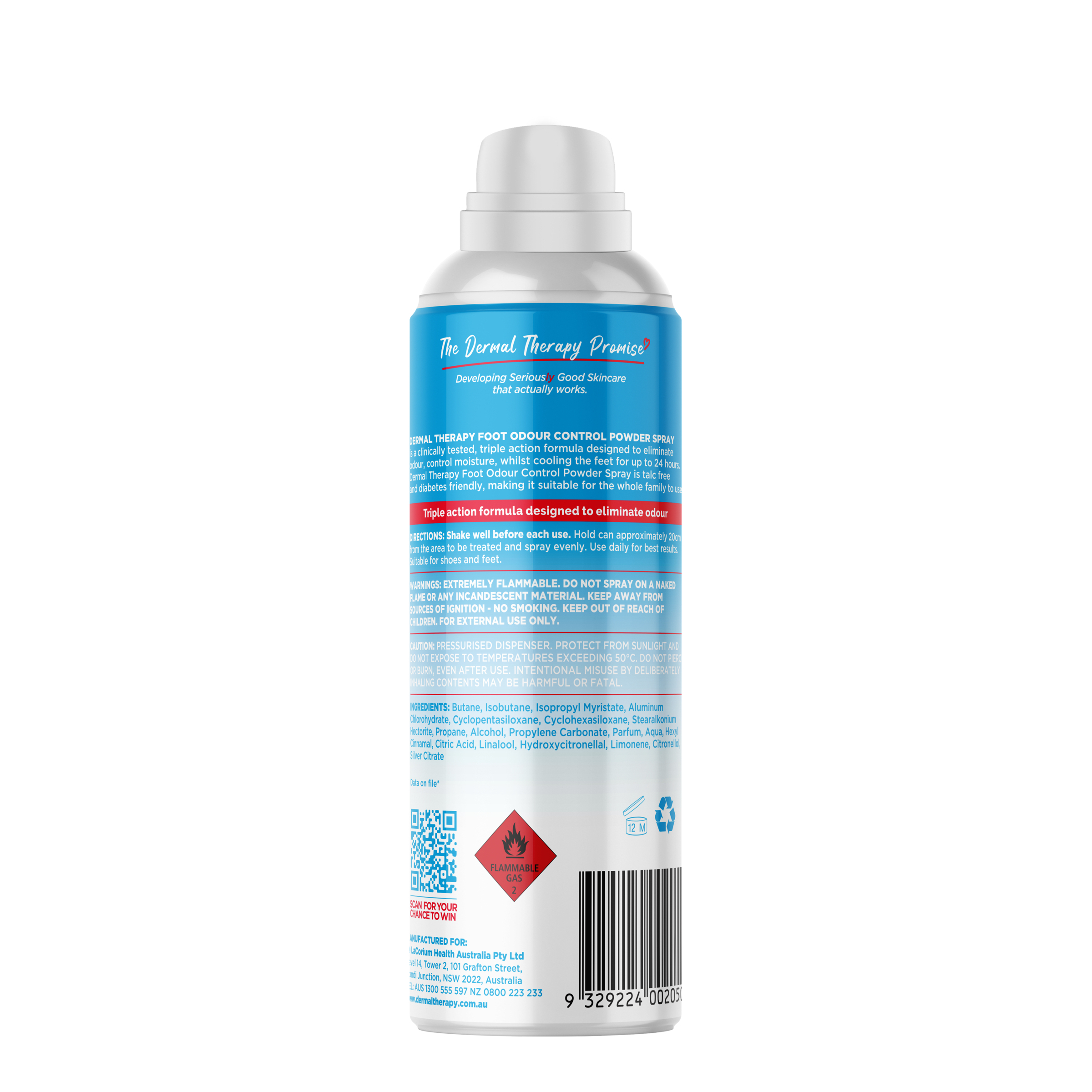 Dermal Therapy Foot Odour Control Powder Spray 210ml - Image 3
