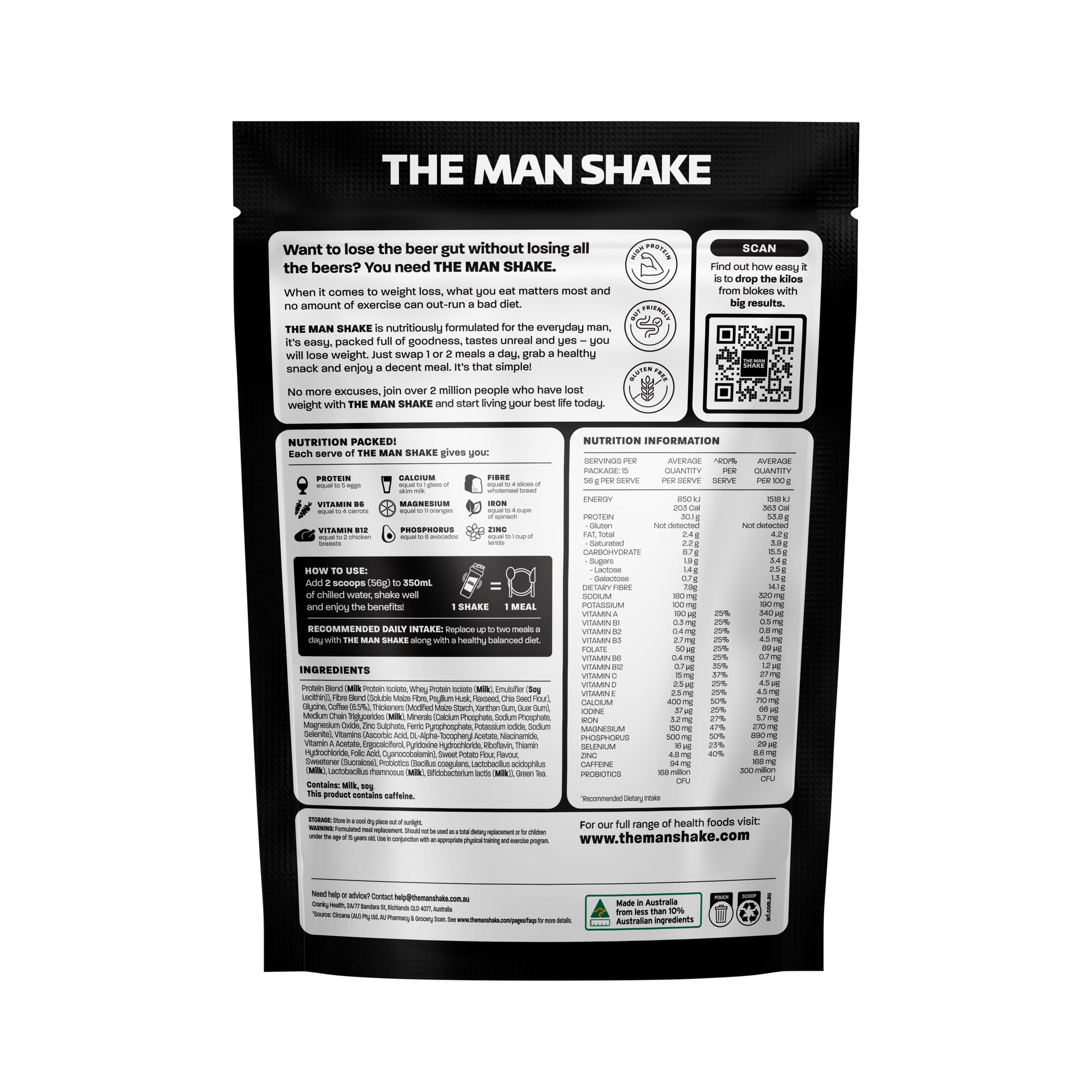 The Man Shake Meal Replacement Coffee 840g - Image 2