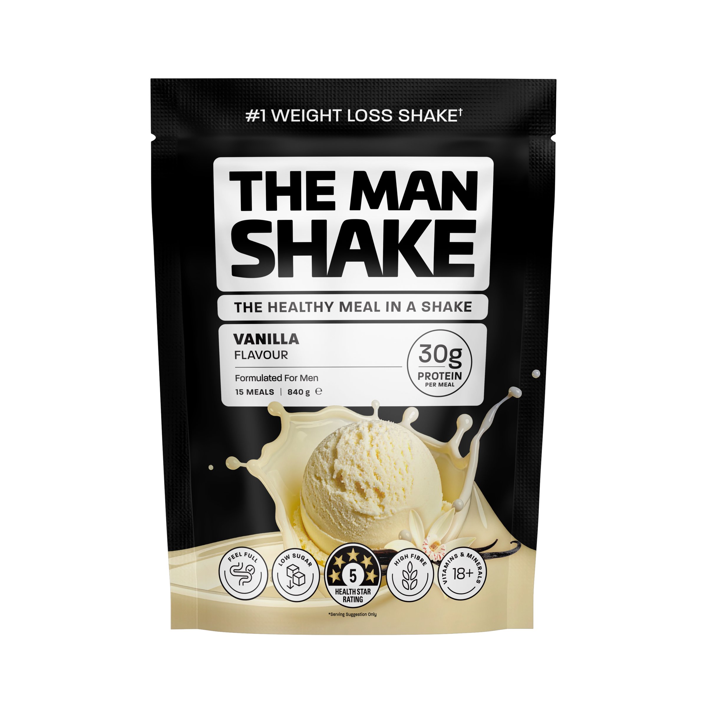 The Man Shake Meal Replacement Vanilla 840g - Image 1