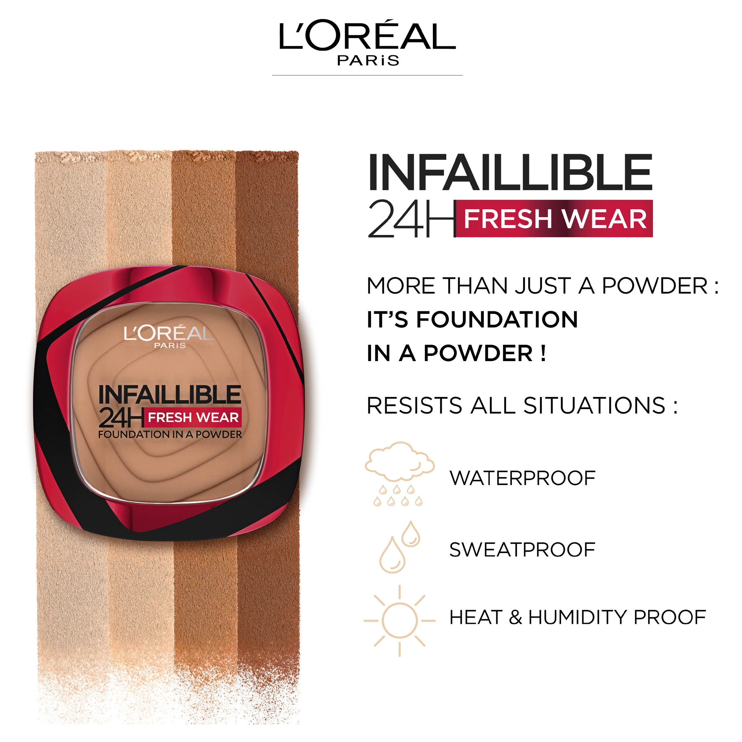 L'Oreal Paris Infallible 24 Hour Foundation In A Powder 220 Sand 1 each - Image 2