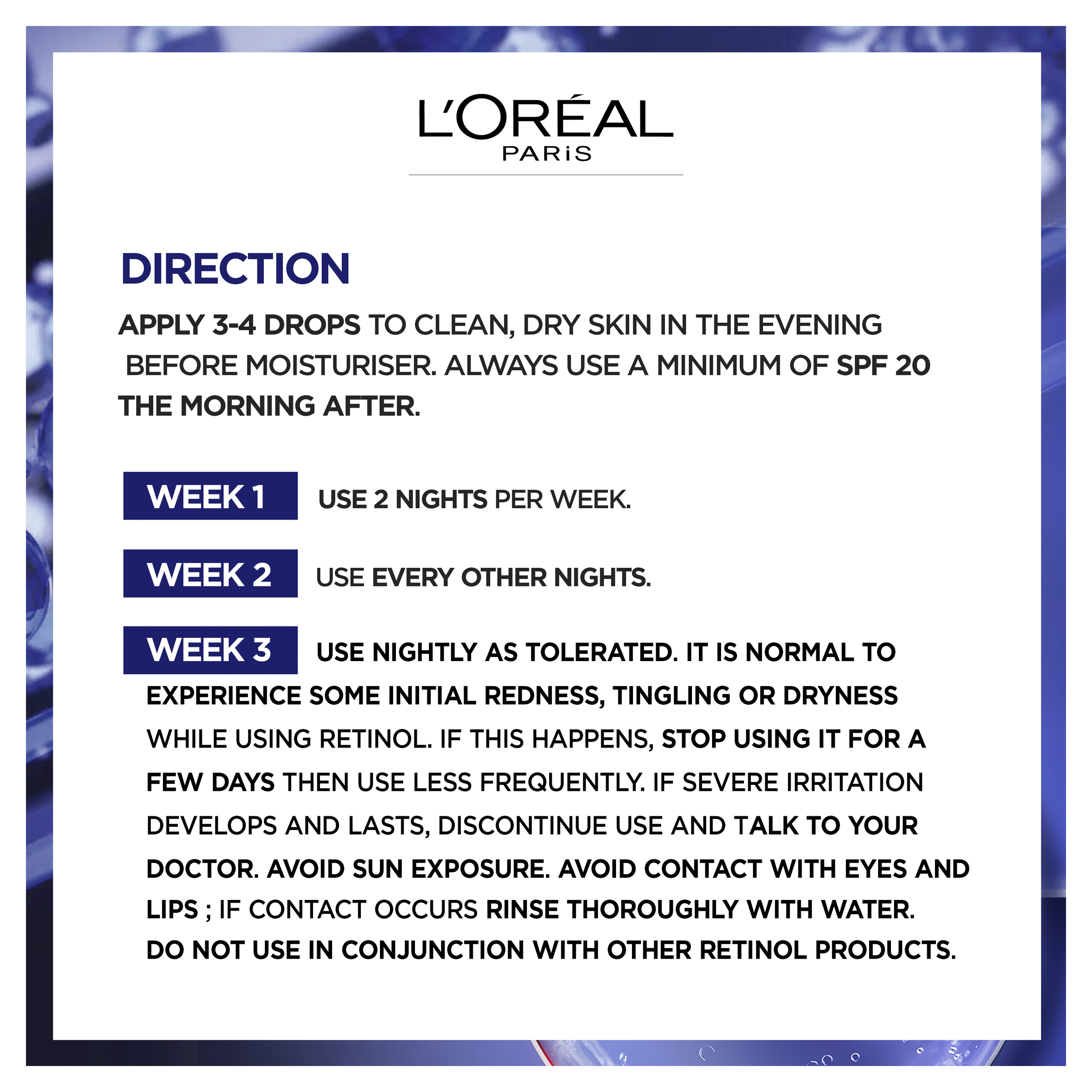 L'Oreal Paris Dermo-Expertise Revitalift Laser Retinol Night Serum 30ml - Image 4