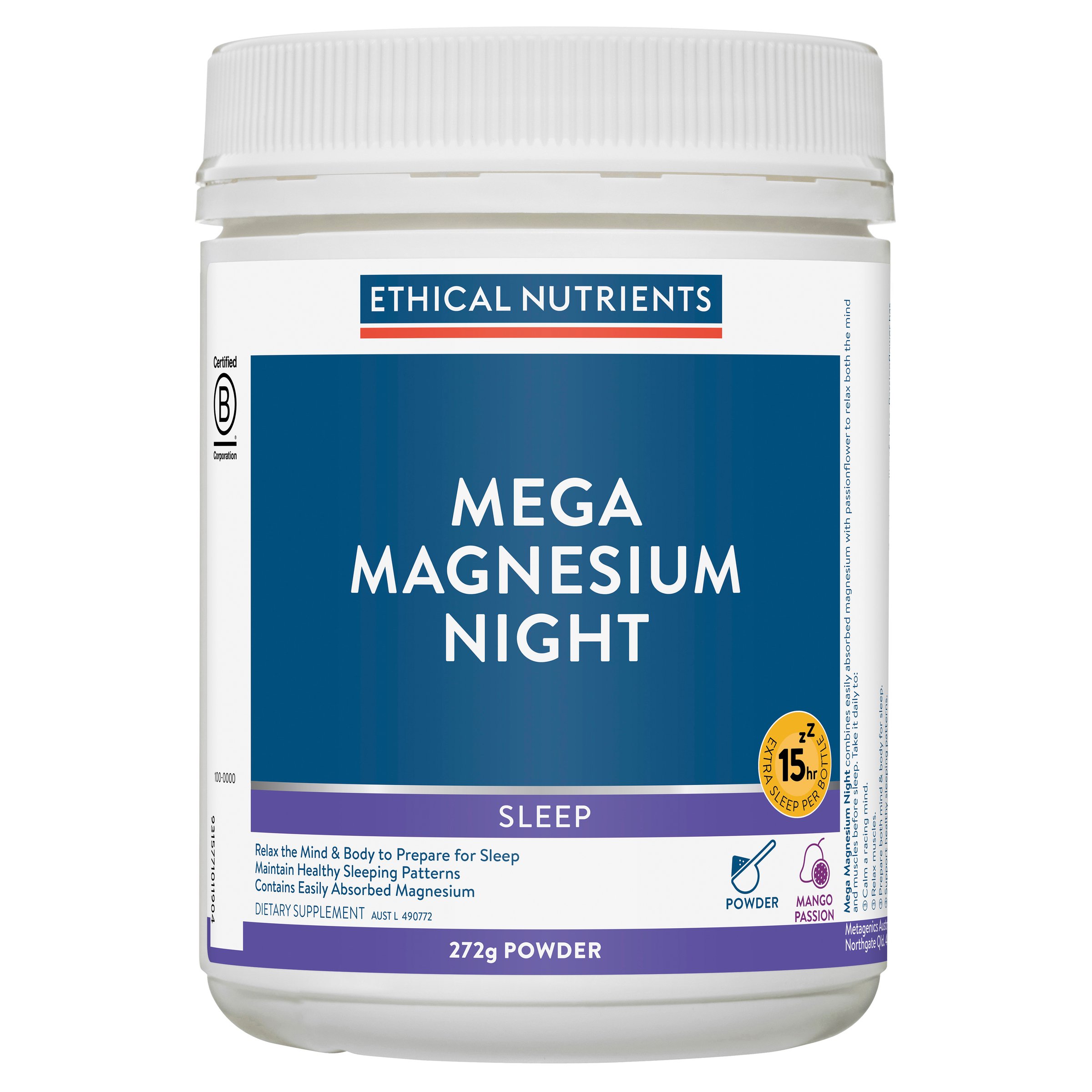 Ethical Nutrients Mega Magnesium Night Powder 272g - Image 1