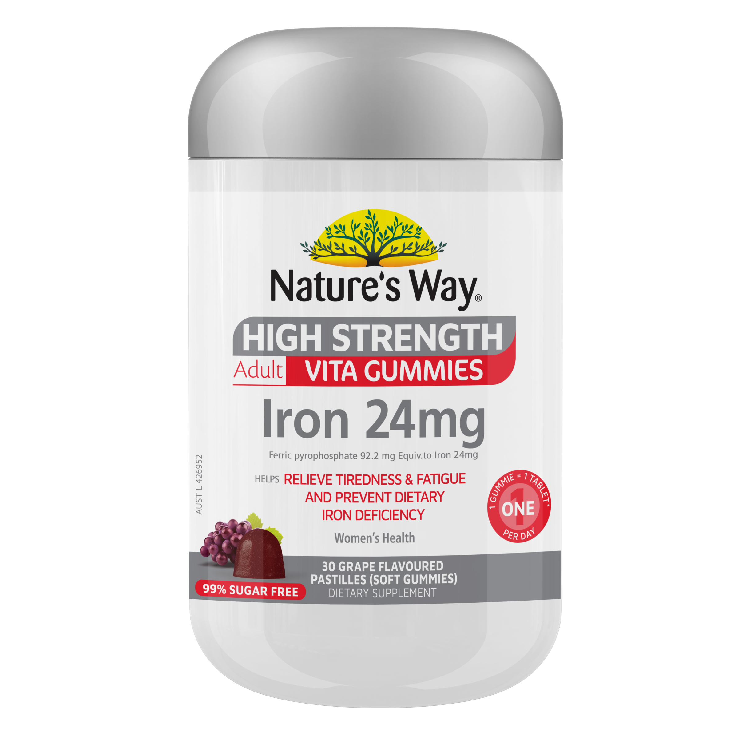 Nature's Way High Strength Adult Vita Gummies Iron 24mg - 30 pastilles - Image 1