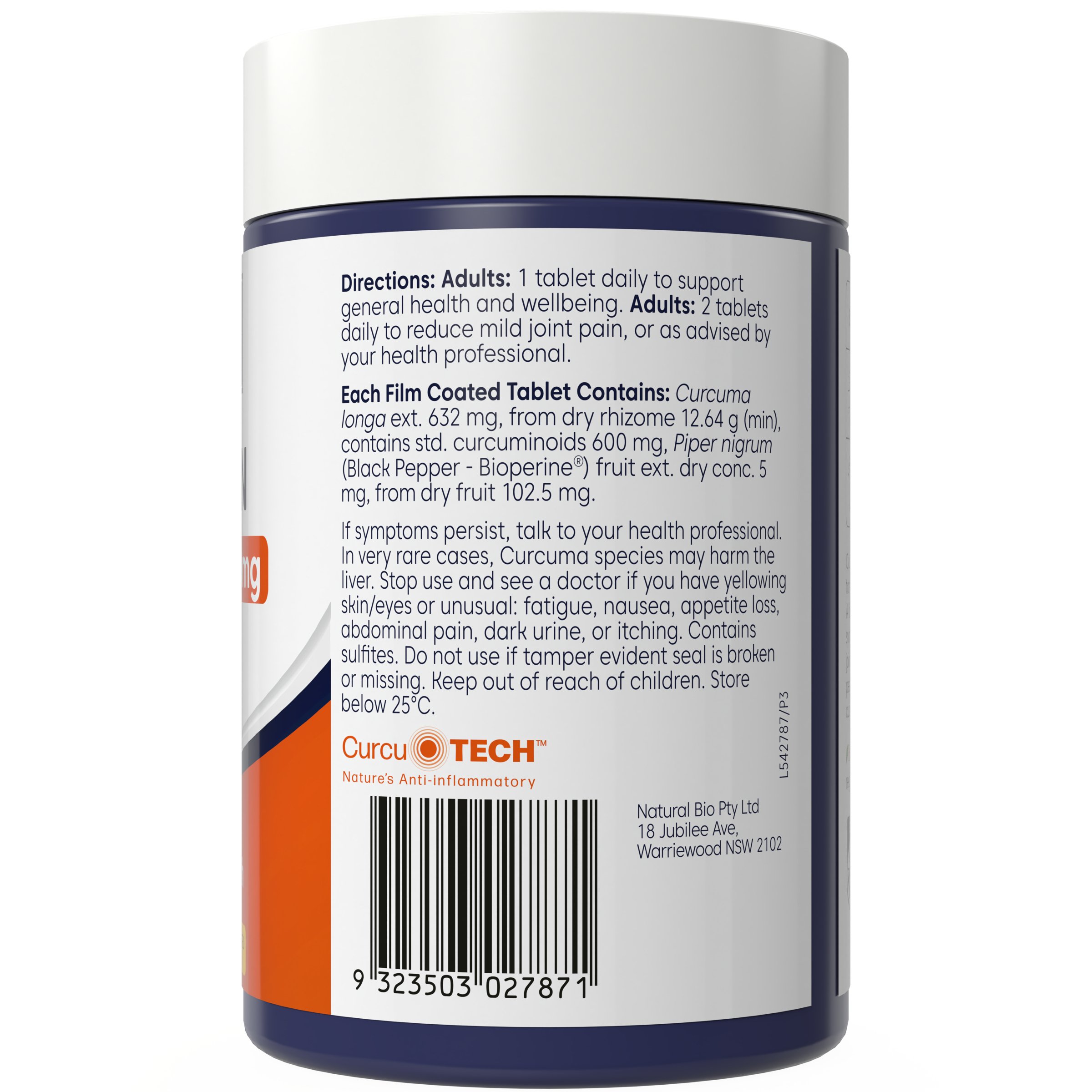 Bioglan Curcumin Turmeric 15,800mg - 90 tablets - Image 2