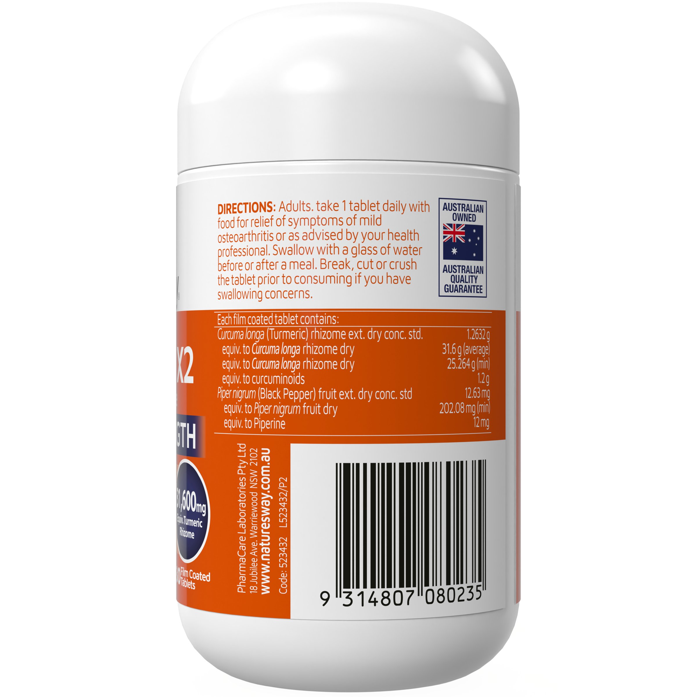 Nature's Way Curcumin Double Strength 30 tablets - Image 3