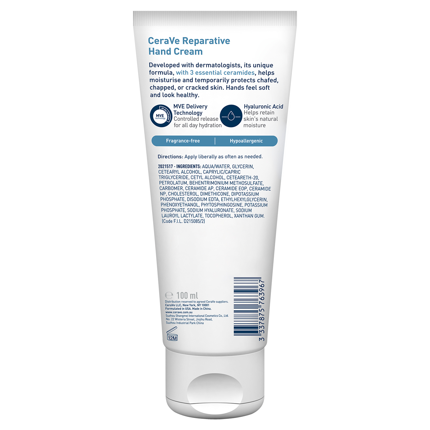 CeraVe Reparative Hand Cream 100ml - Image 2