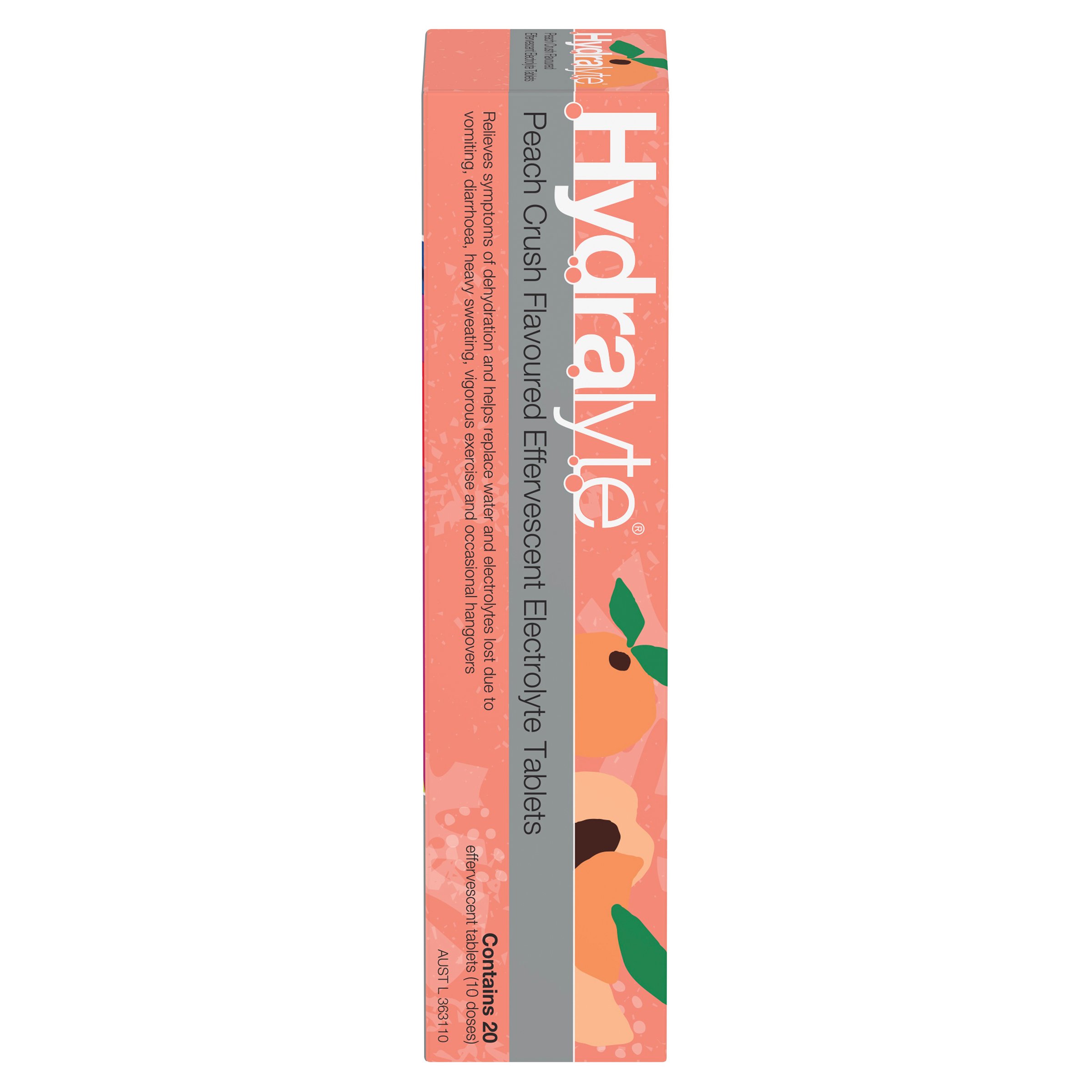 Hydralyte Effervescent Peach Crush 20 tablets - Image 1