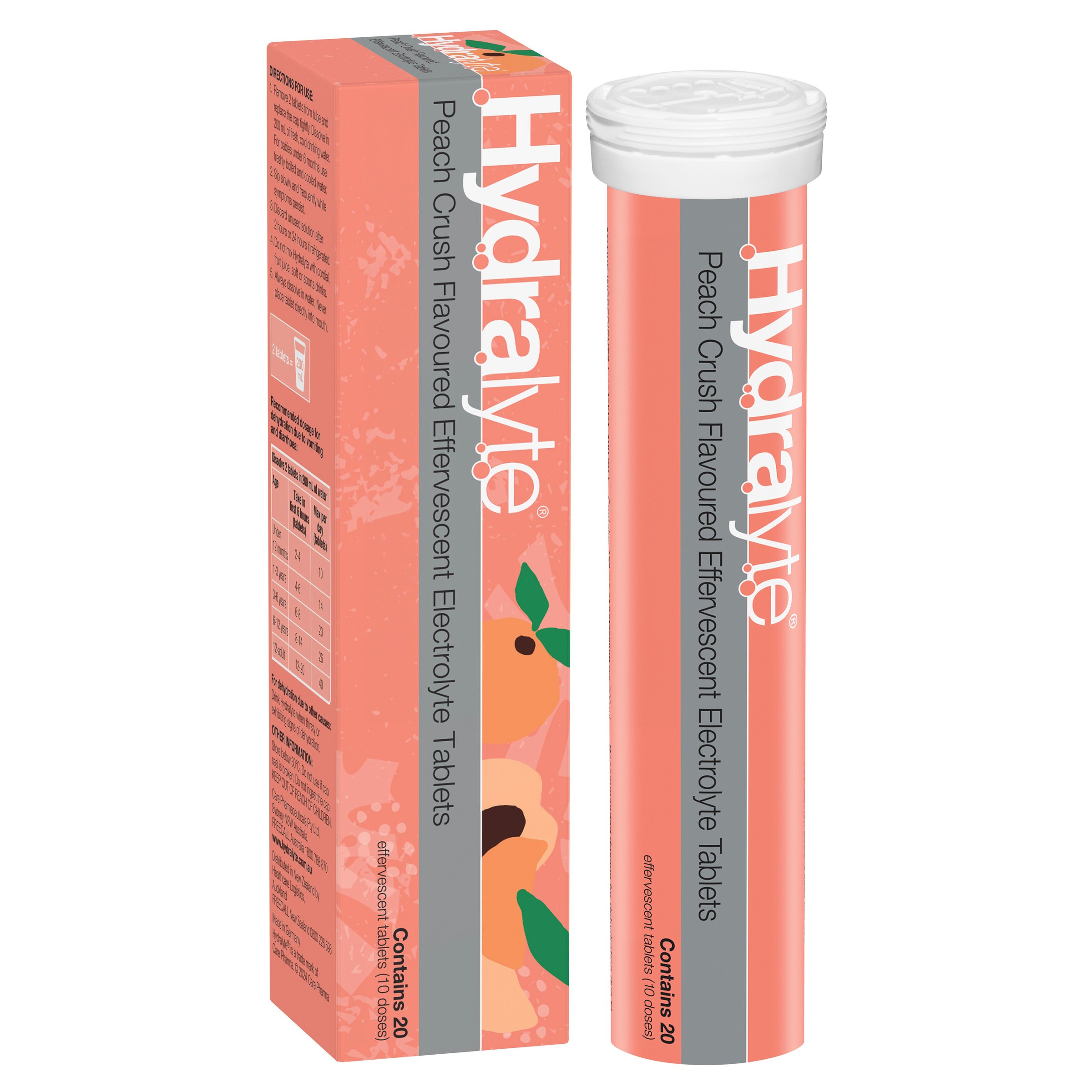 Hydralyte Effervescent Peach Crush 20 tablets - Image 6