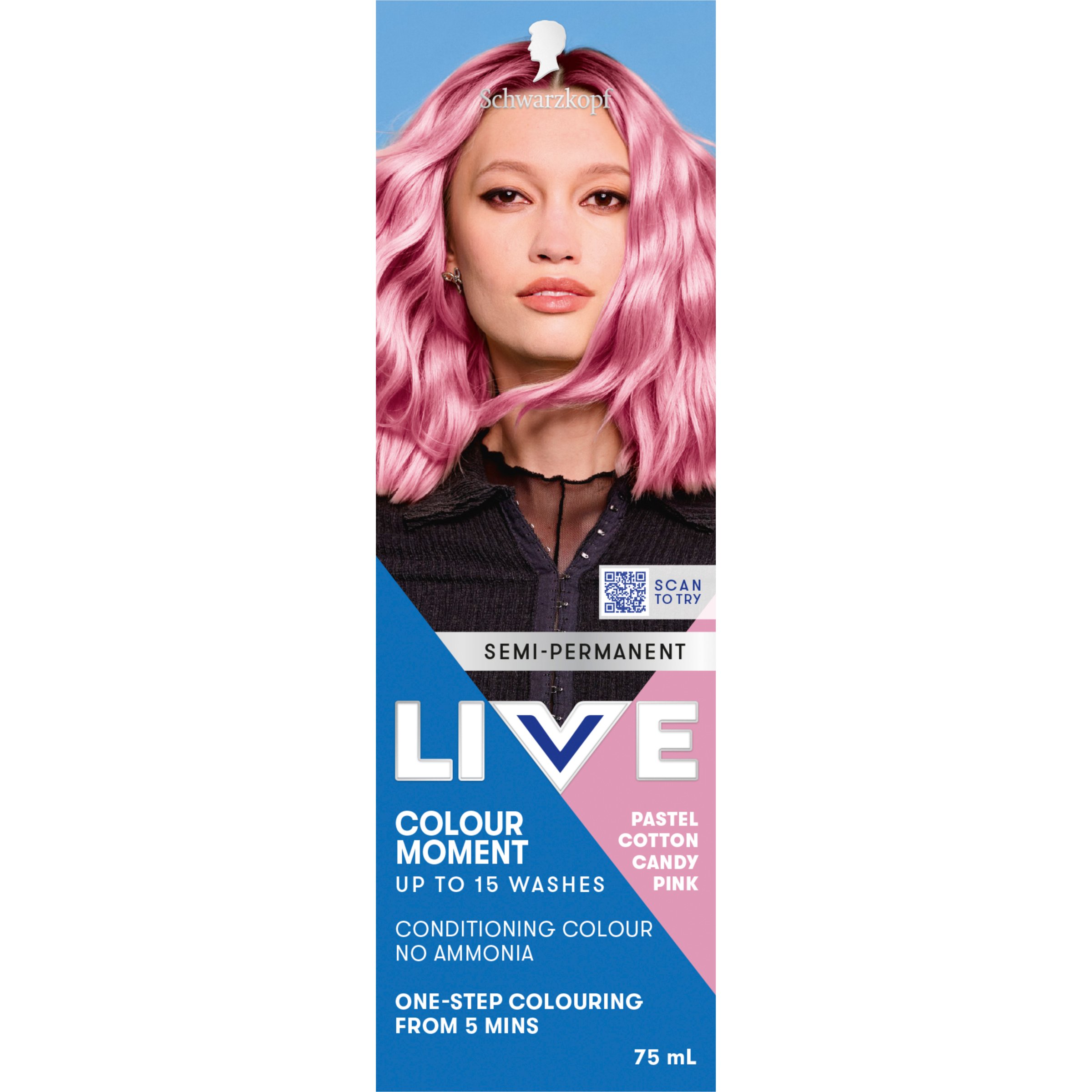 Schwarzkopf Live Colour Pastels Cotton Candy Pink 75ml - Image 1
