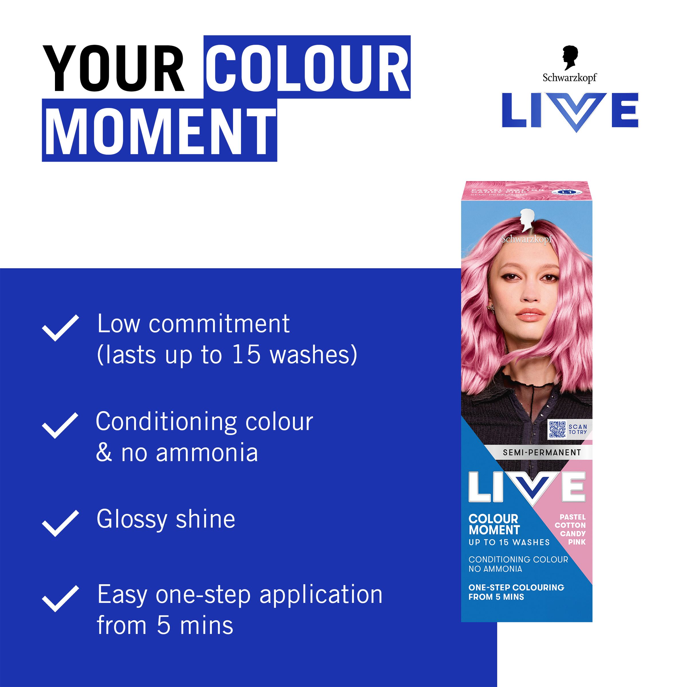 Schwarzkopf Live Colour Pastels Cotton Candy Pink 75ml - Image 8