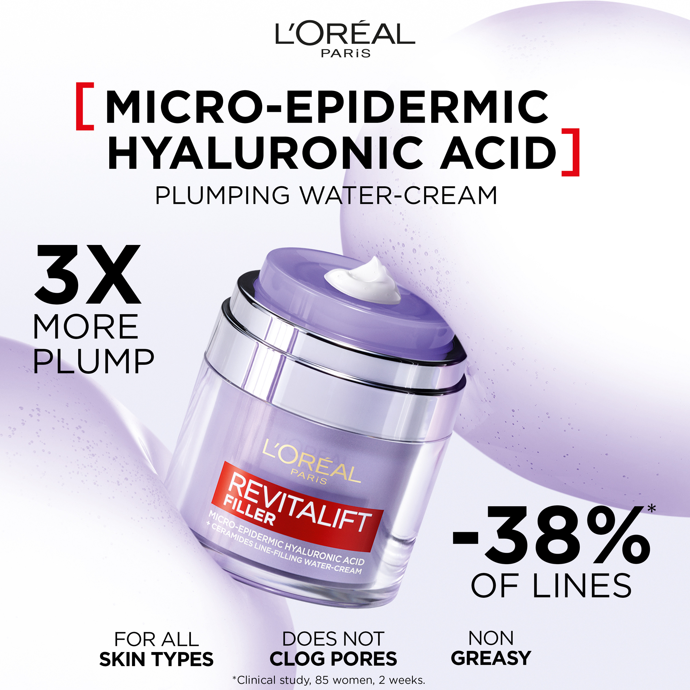 L'Oreal Paris Revitalift Filler Plumping Water Cream 50ml - Image 7