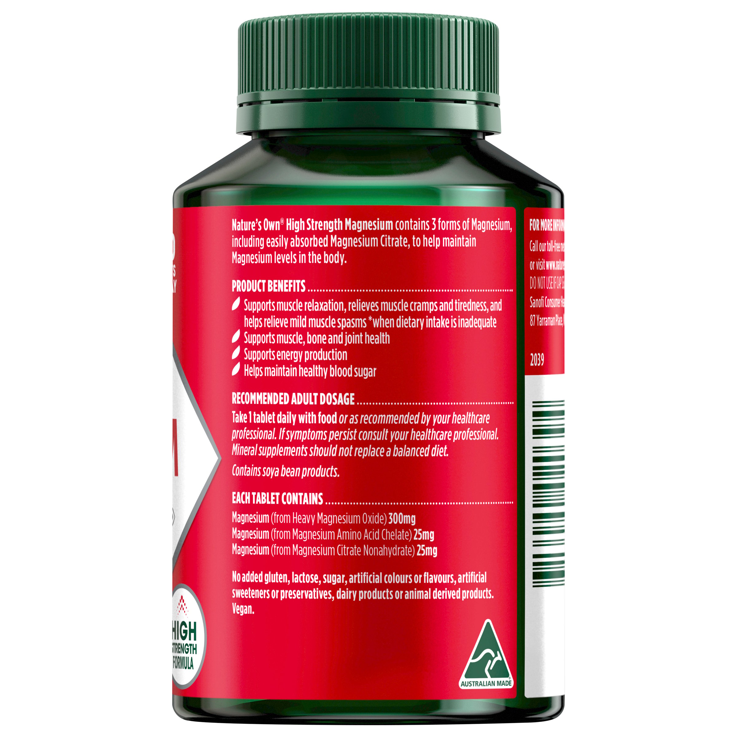 Nature's Own High Strength Magnesium 150 tablets - Image 2
