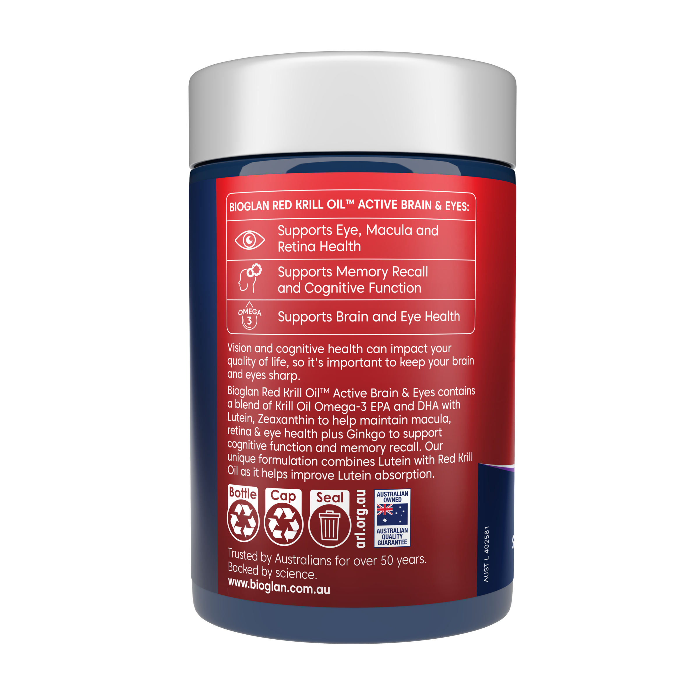 Bioglan Red Krill Oil Active Brain & Eyes 60 capsules - Image 2