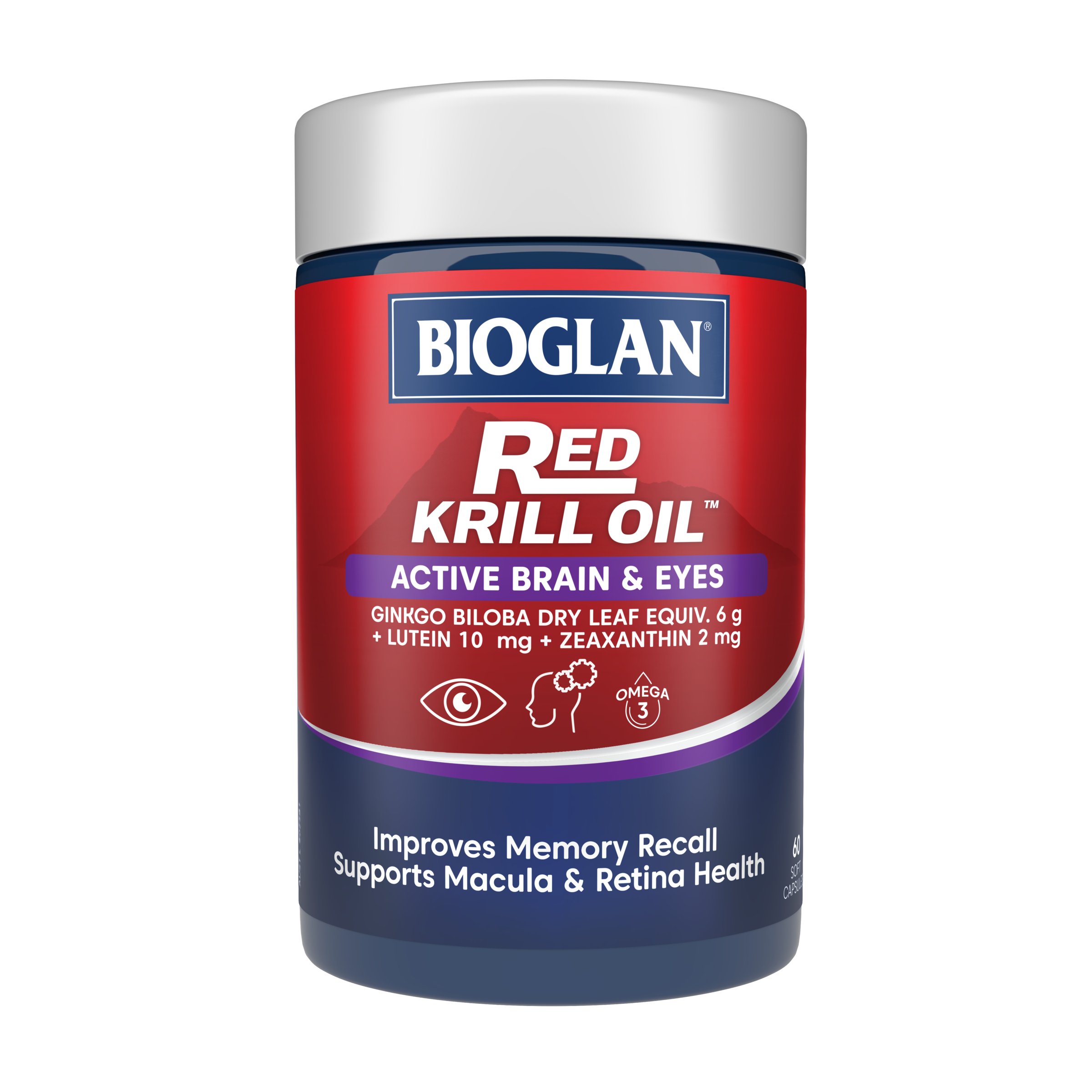 Bioglan Red Krill Oil Active Brain & Eyes 60 capsules - Image 1