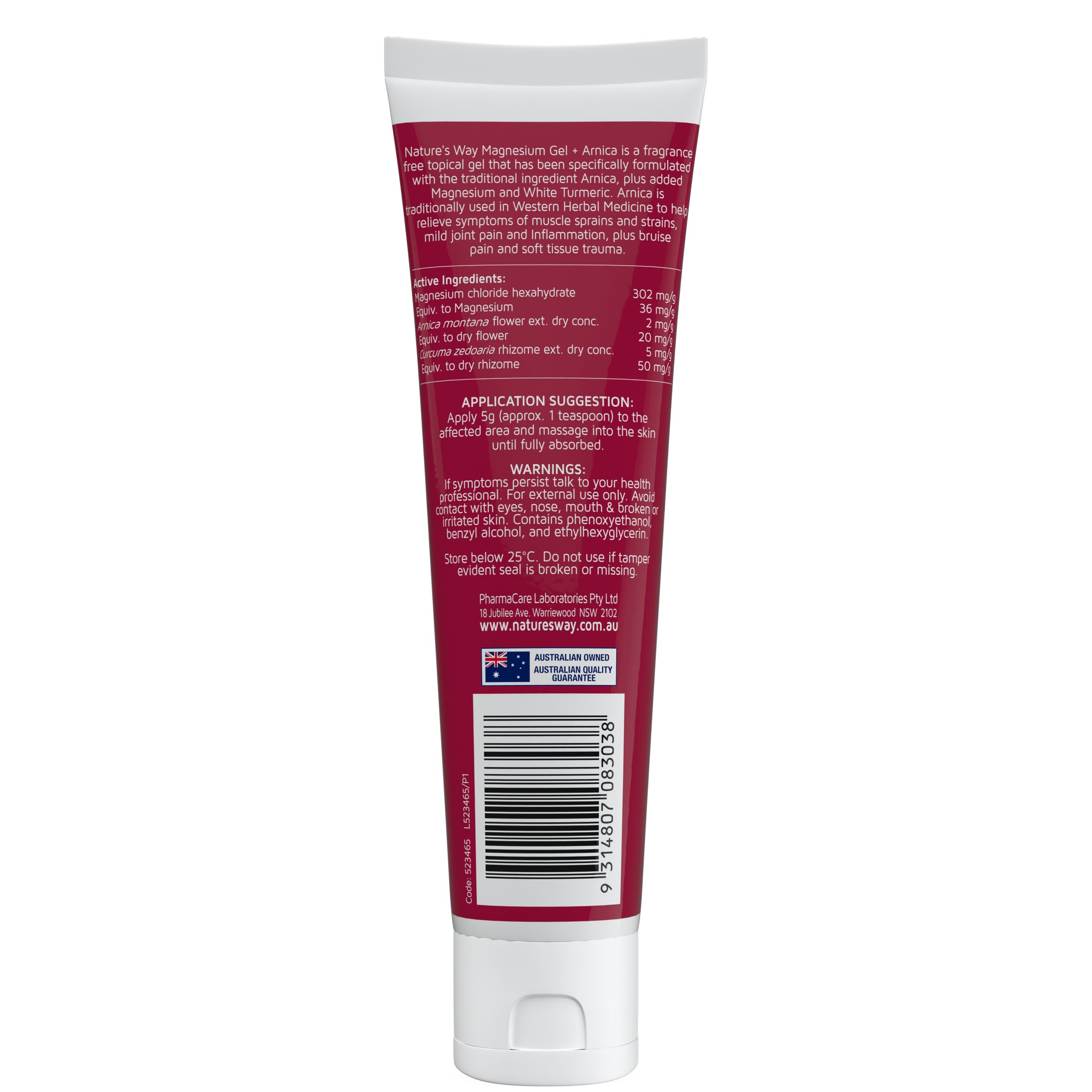 Nature's Way Magnesium Gel + Arnica With White Turmeric 100g - Image 2
