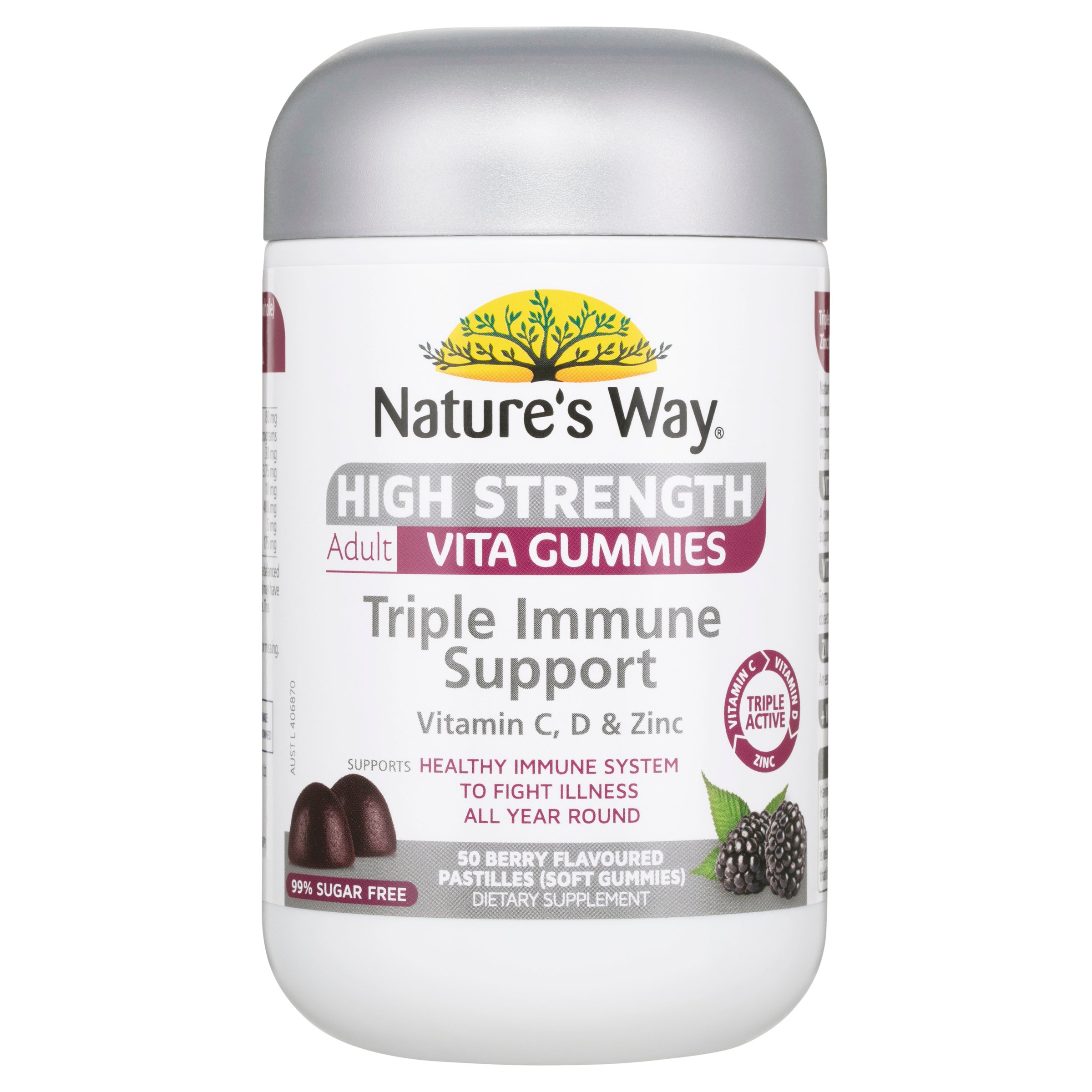 Nature's Way High Strength Adult Vita Gummies Triple Immune Support 50 pastiles - Image 1
