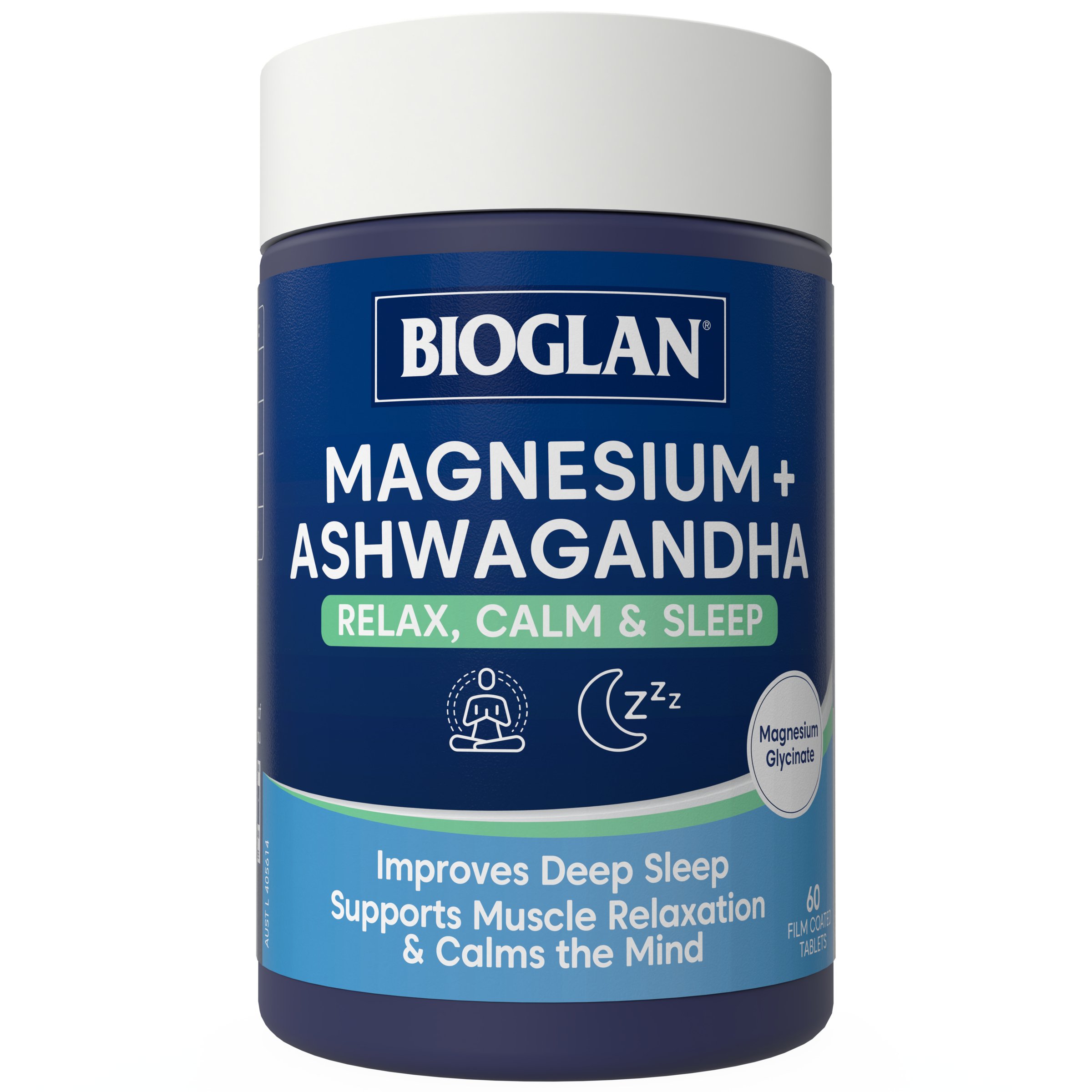 Bioglan Magnesium + Ashwagandha 60 tablets - Image 1