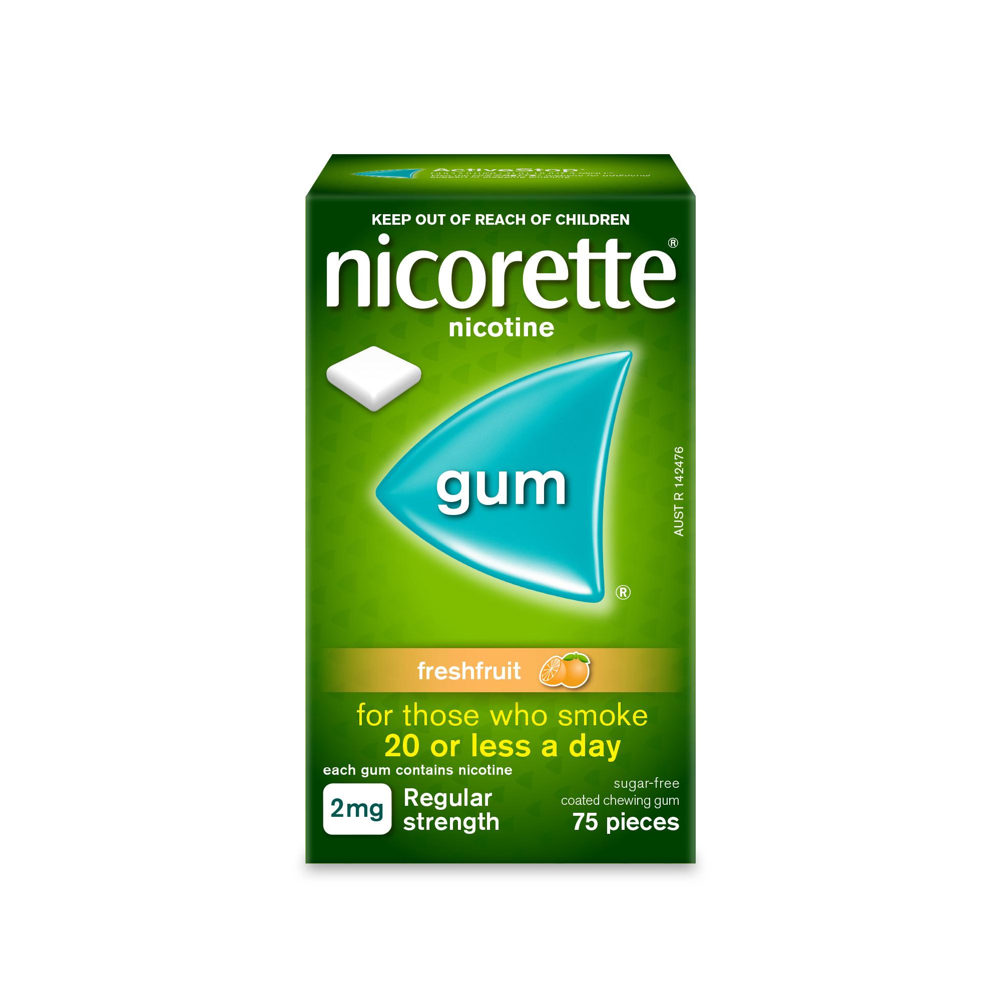 Nicorette Gum Freshfruit 2mg 75 pieces - Image 1