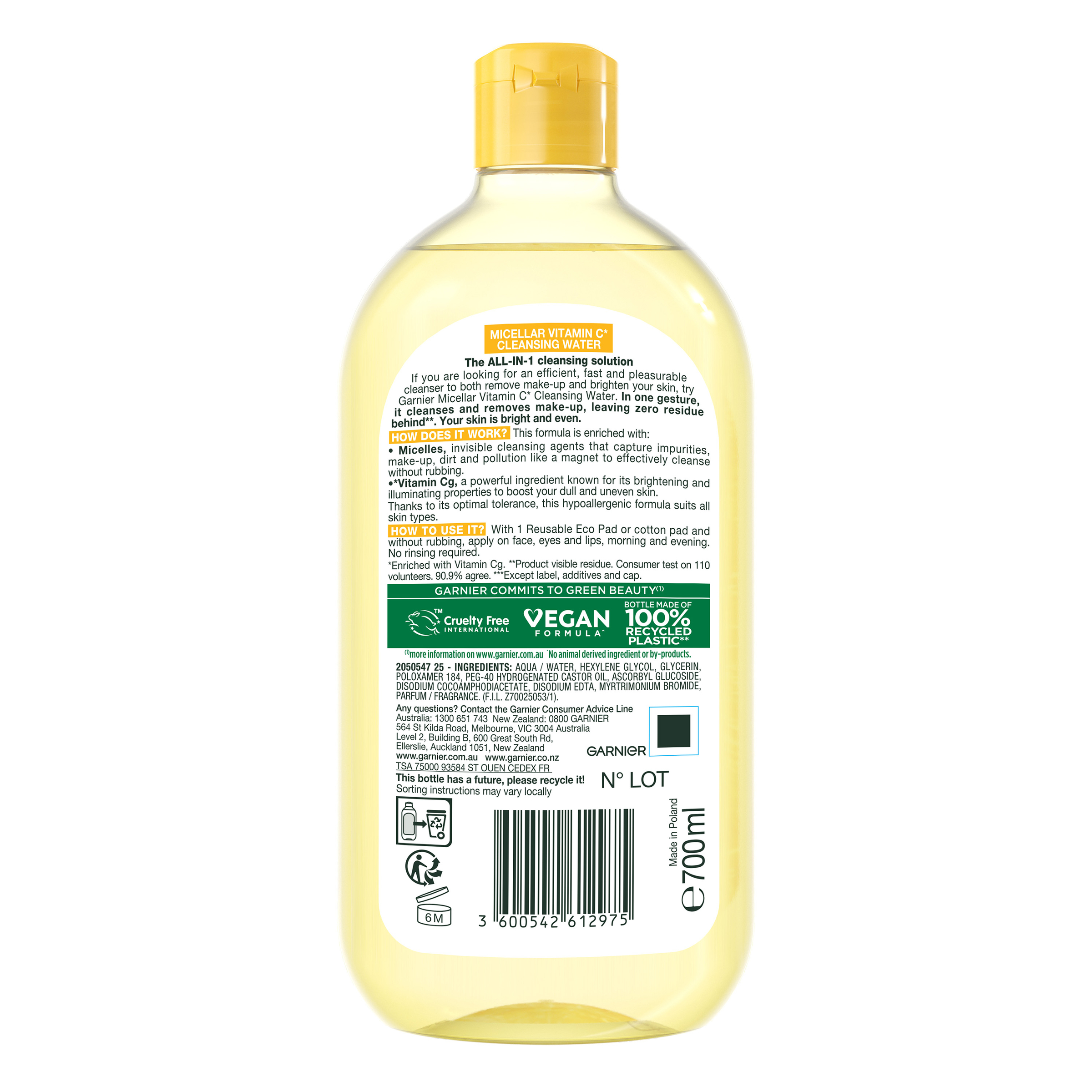 Garnier Vitamin C Micellar Water 700ml - Image 2