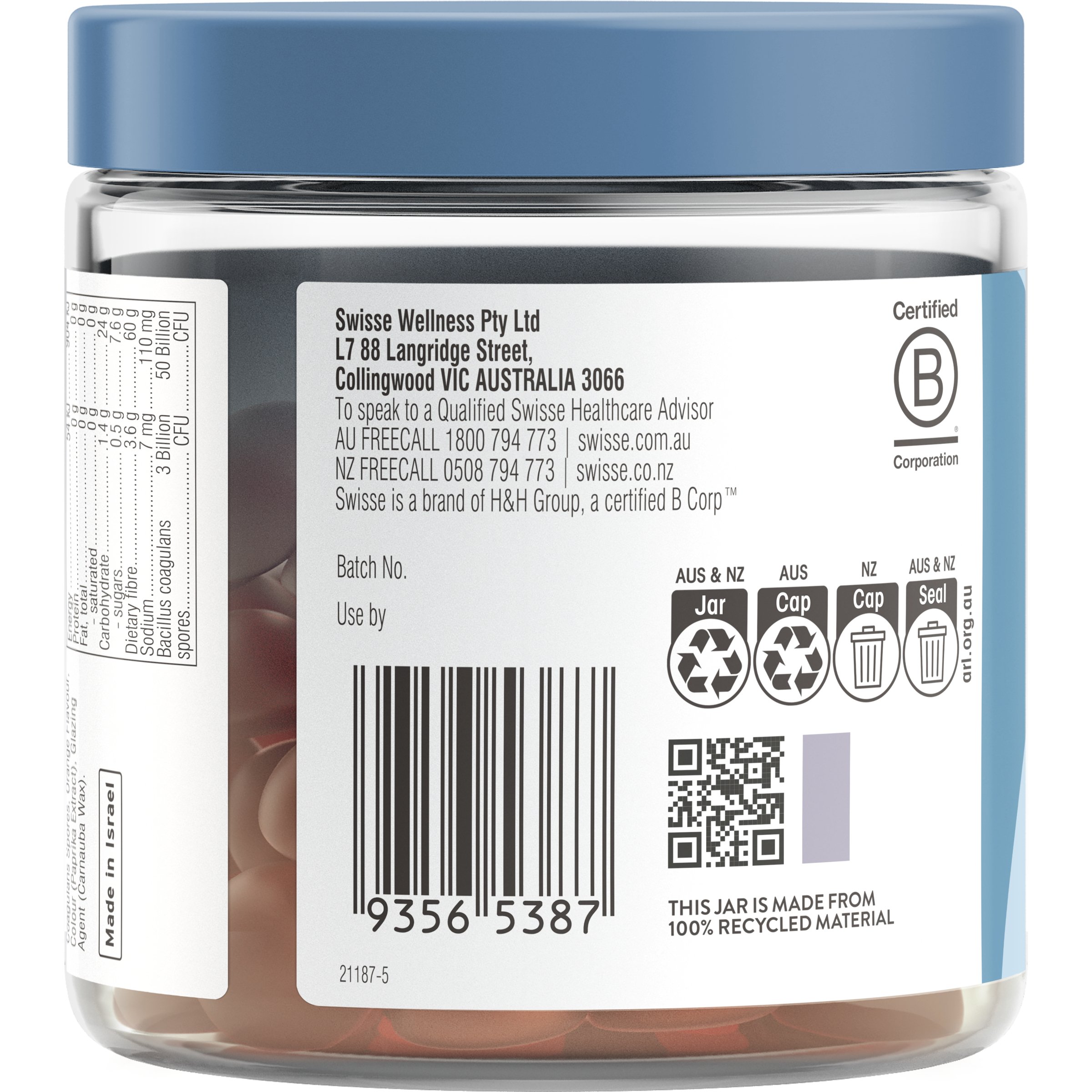 Swisse Adult Probiotic & Prebiotic Gummies 45 pastilles - Image 3