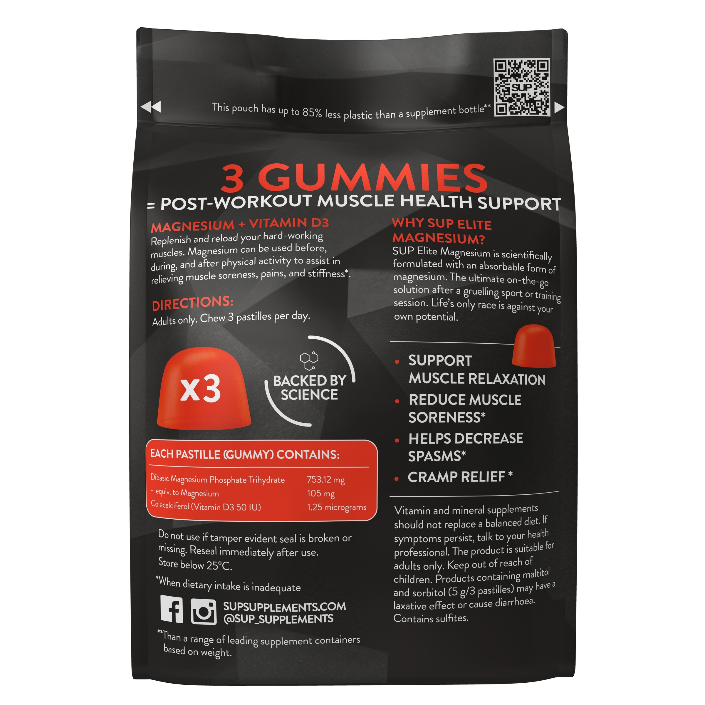 SUP Elite Magnesium Post-Workout 45 pastilles - Image 2