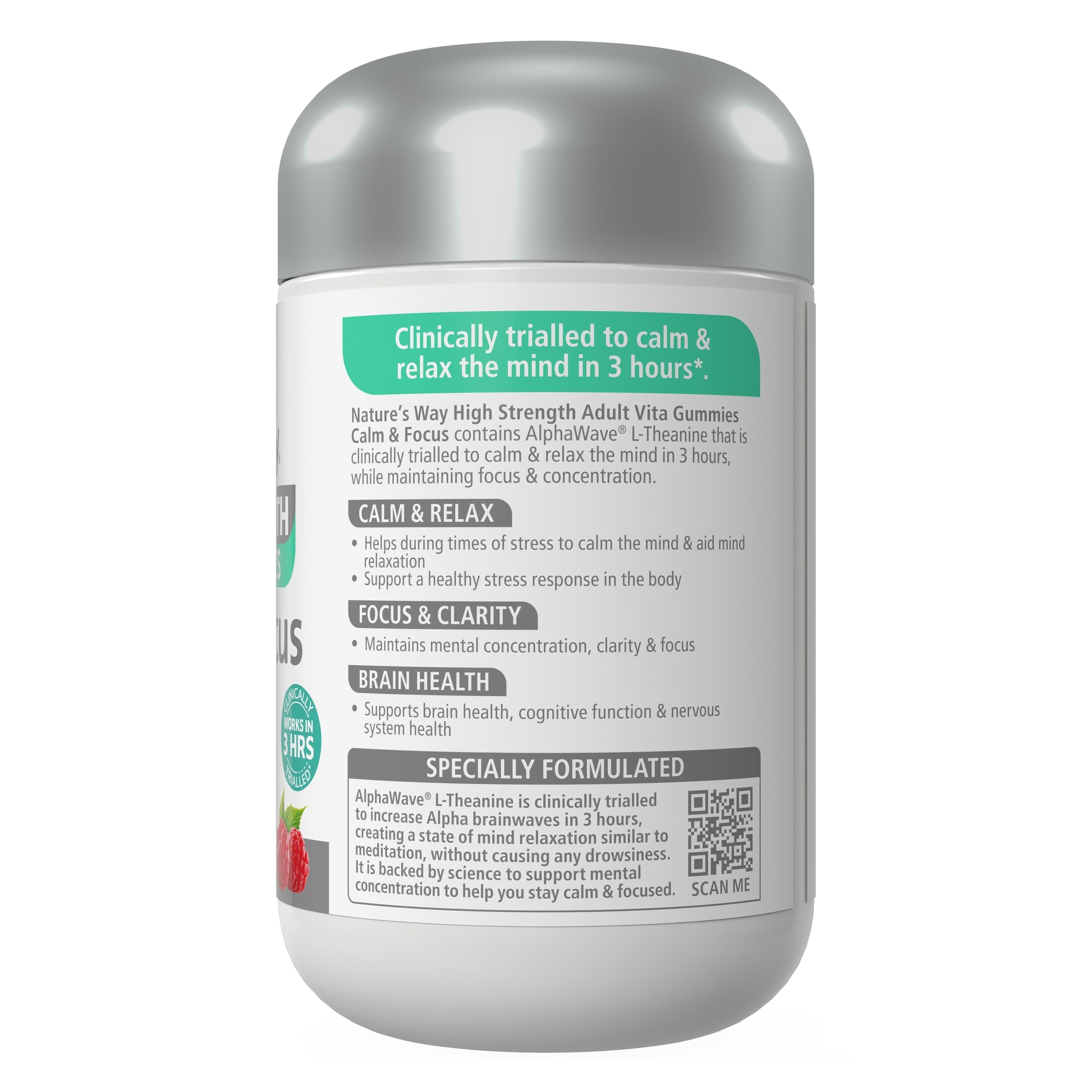 Nature's Way High Strength Adult Vita Gummies Calm & Focus L-Theanine 50 pastilles - Image 2