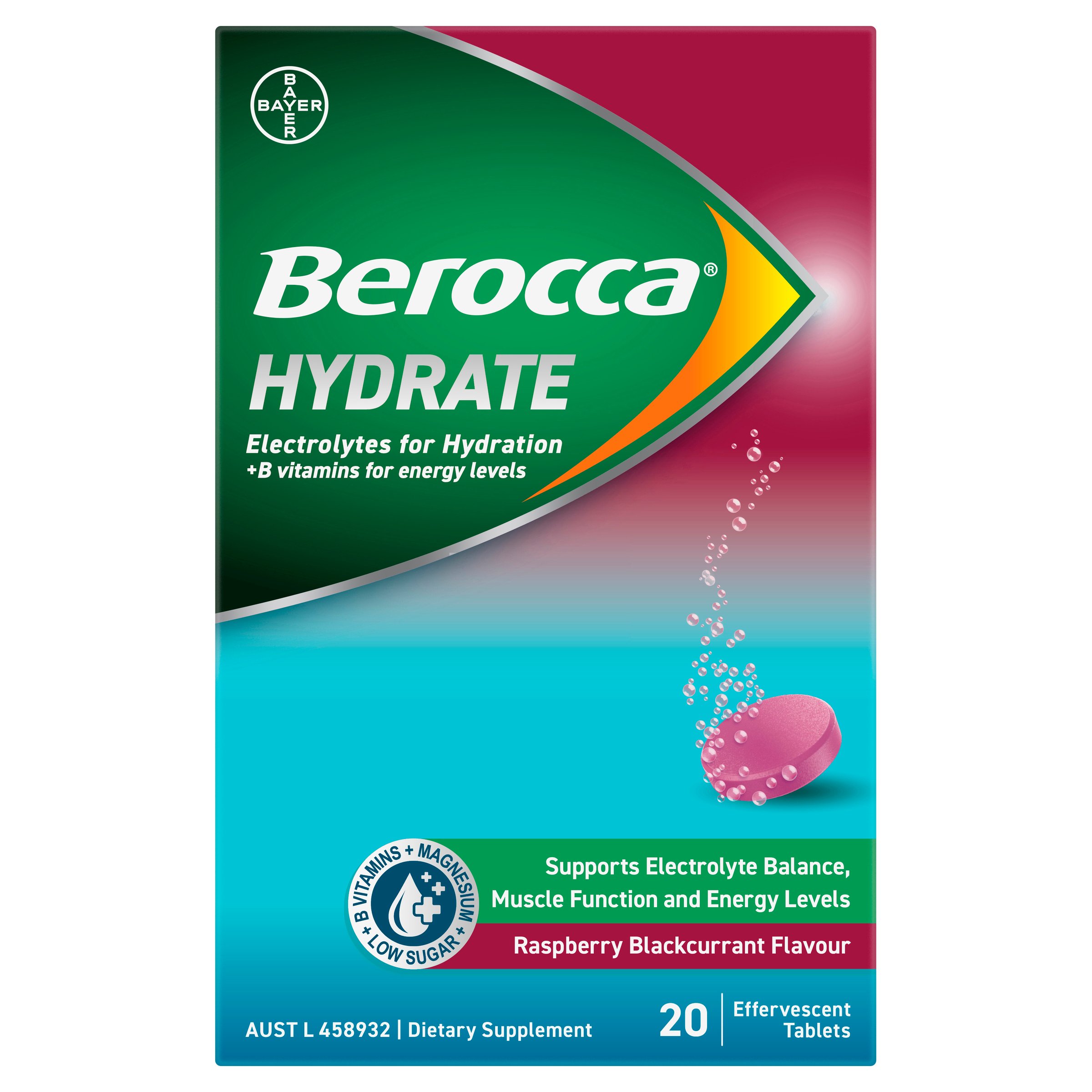 Berocca Hydrate Blackcurrant 20 tablet - Image 2