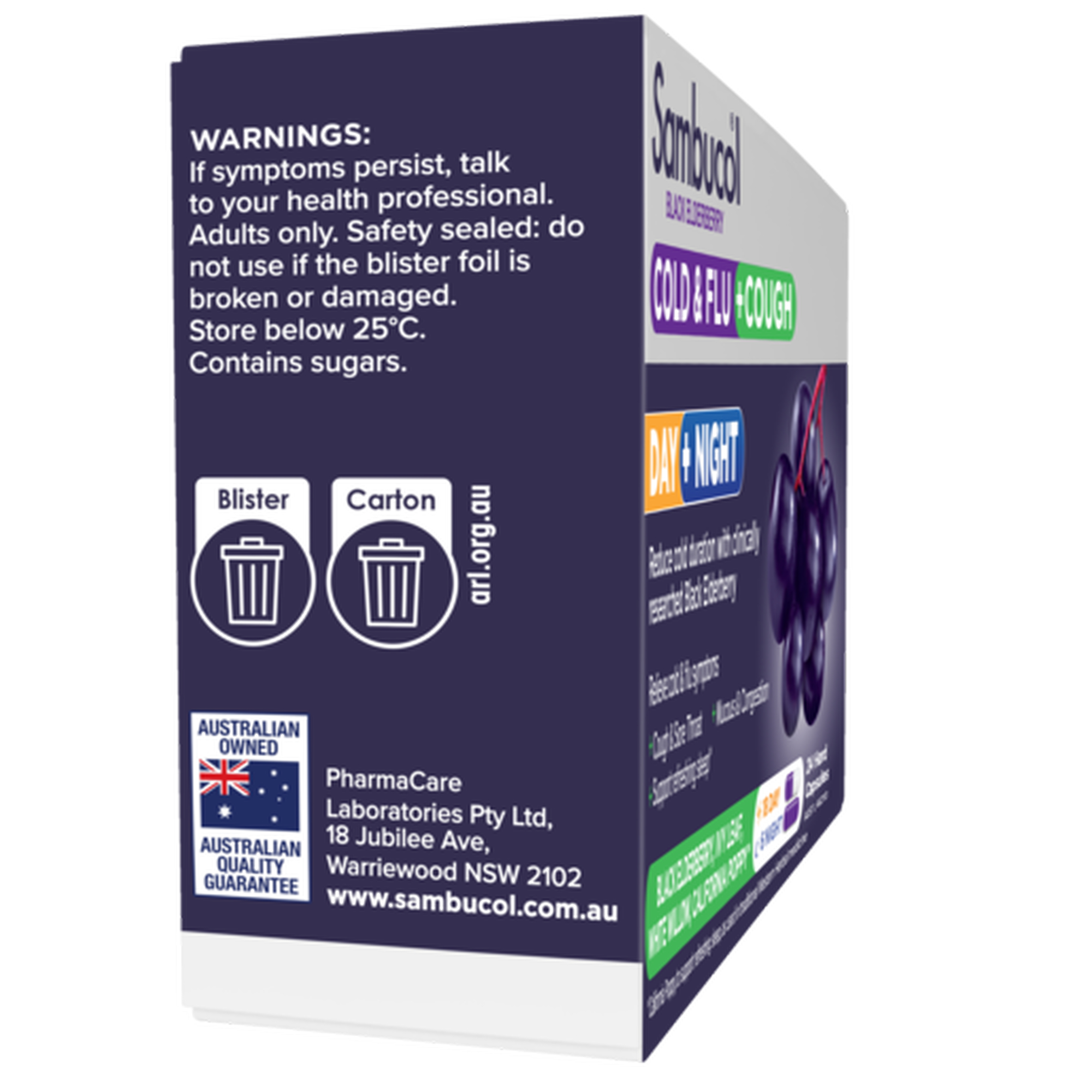Sambucol Cold + Flu + Cough Day/Night 24 capsules - Image 3