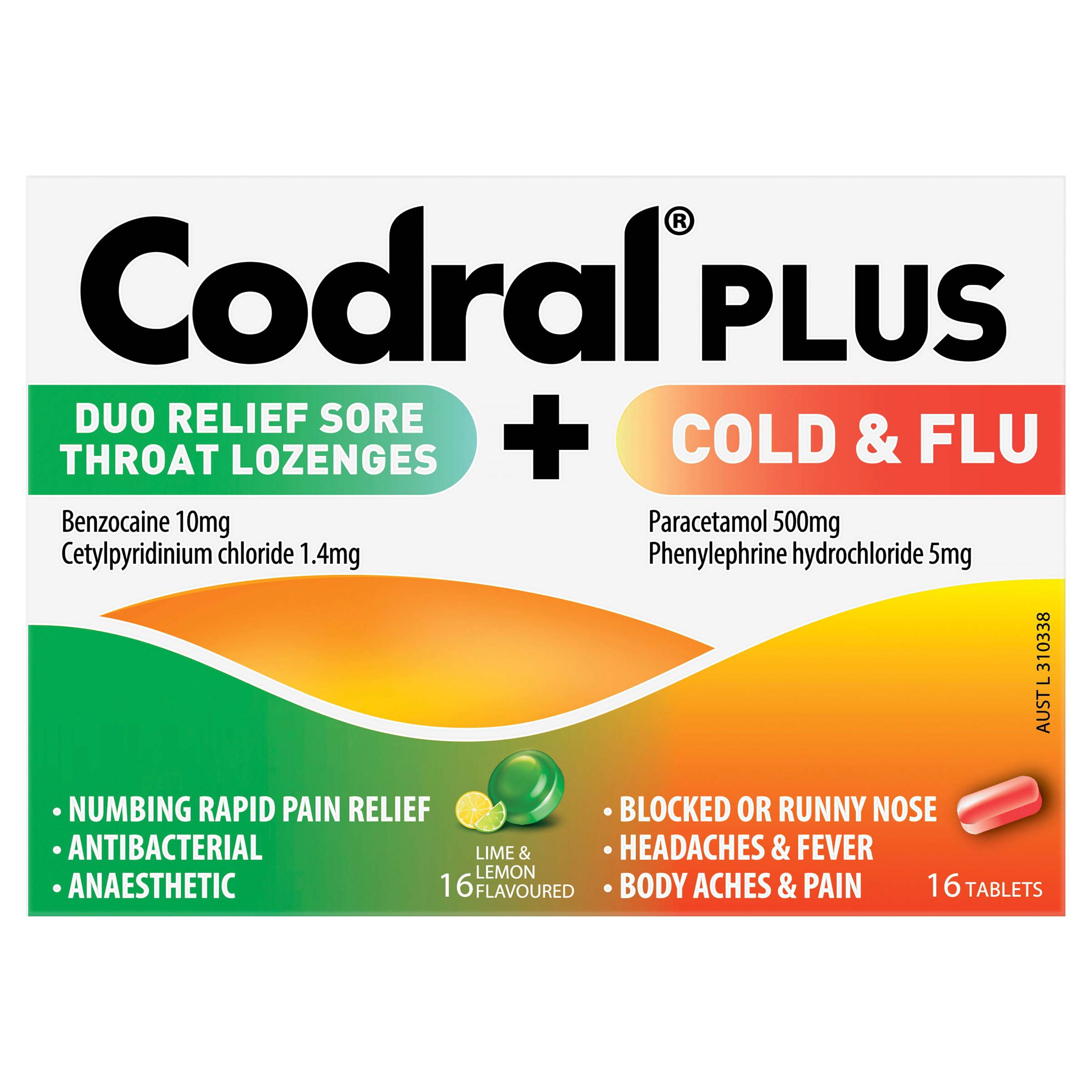 Codral Plus Cold & Flu + Sore Throat Lozenges 1 kit - Image 1