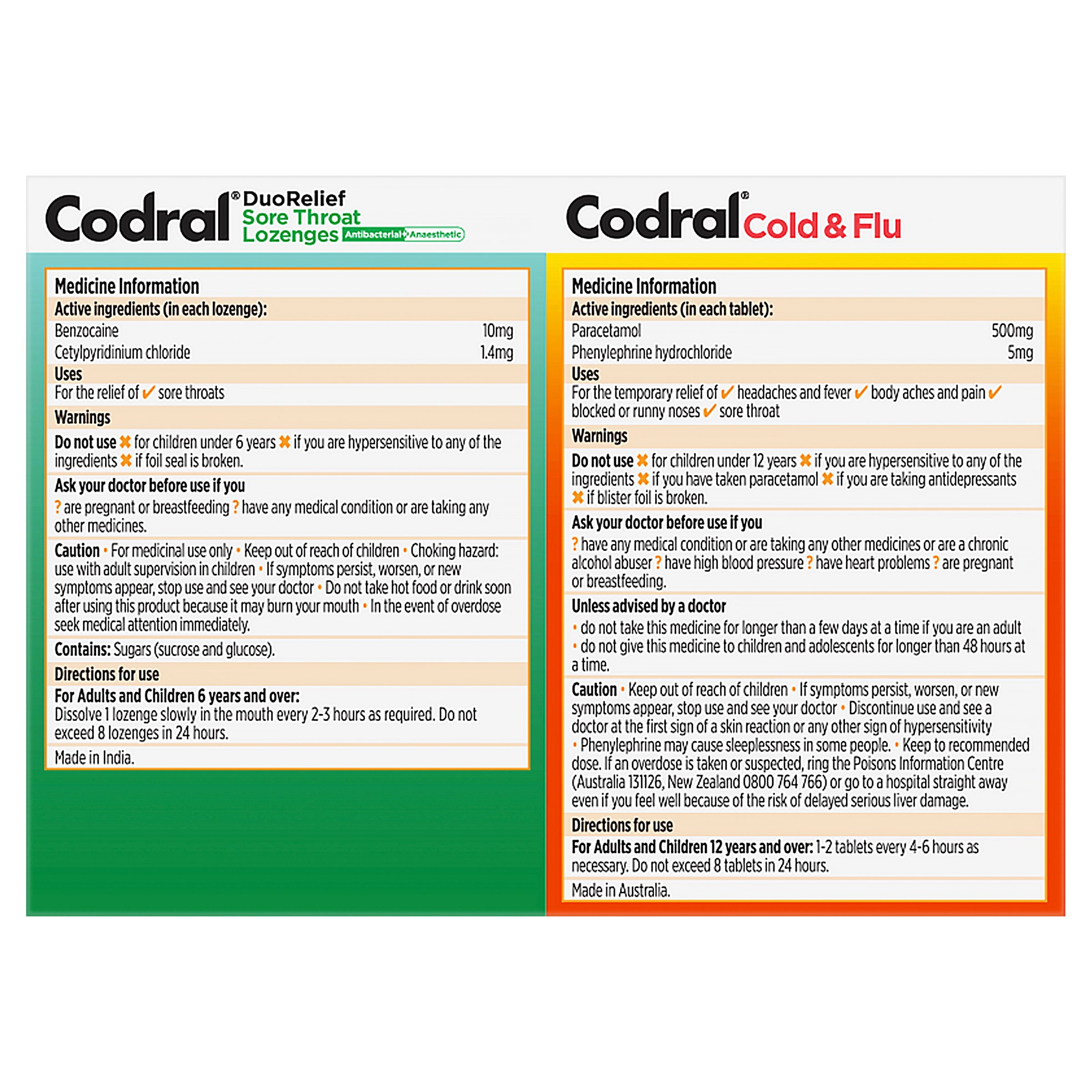 Codral Plus Cold & Flu + Sore Throat Lozenges 1 kit - Image 2
