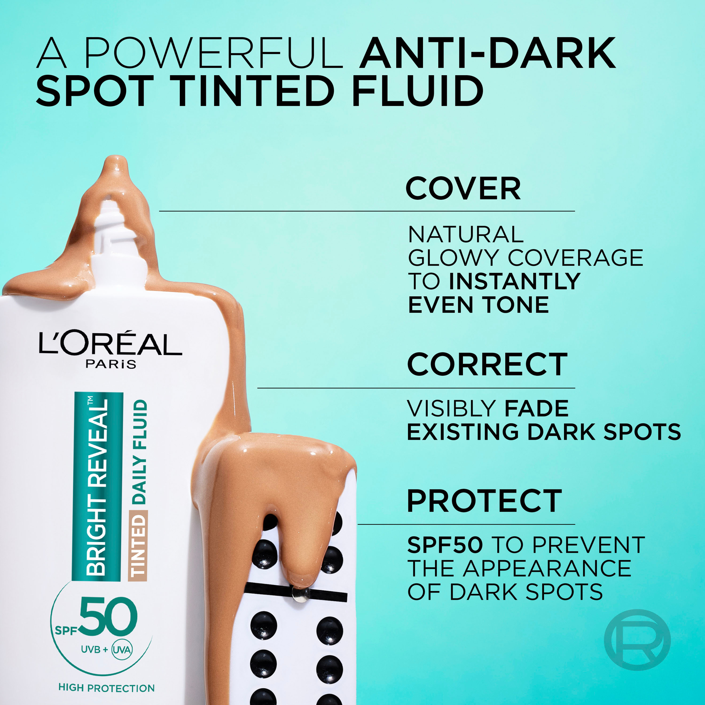 L'Oreal Paris Bright Reveal SPF50 Tinted Fluid Medium 50ml - Image 6