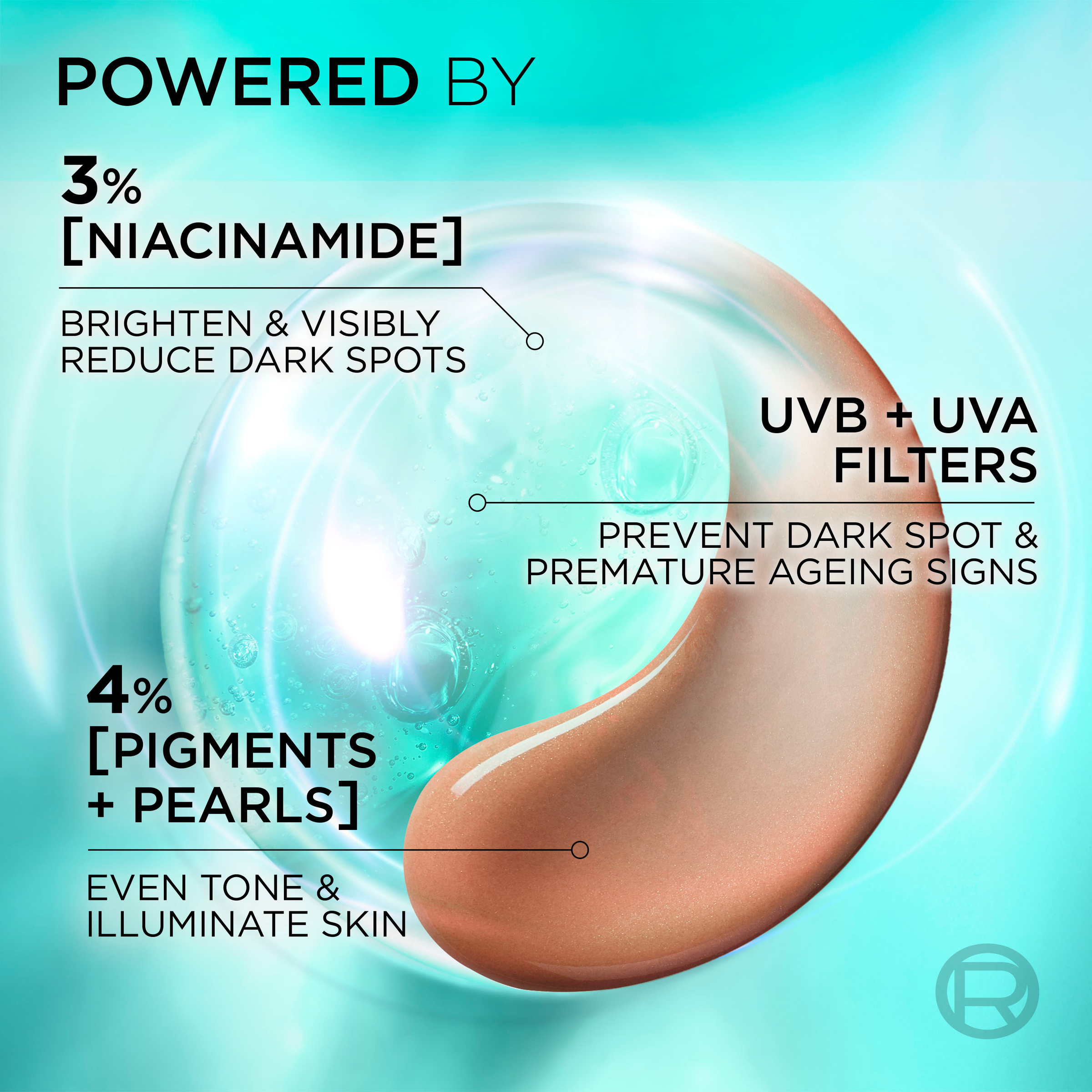 L'Oreal Paris Bright Reveal SPF50 Tinted Fluid Medium 50ml - Image 3