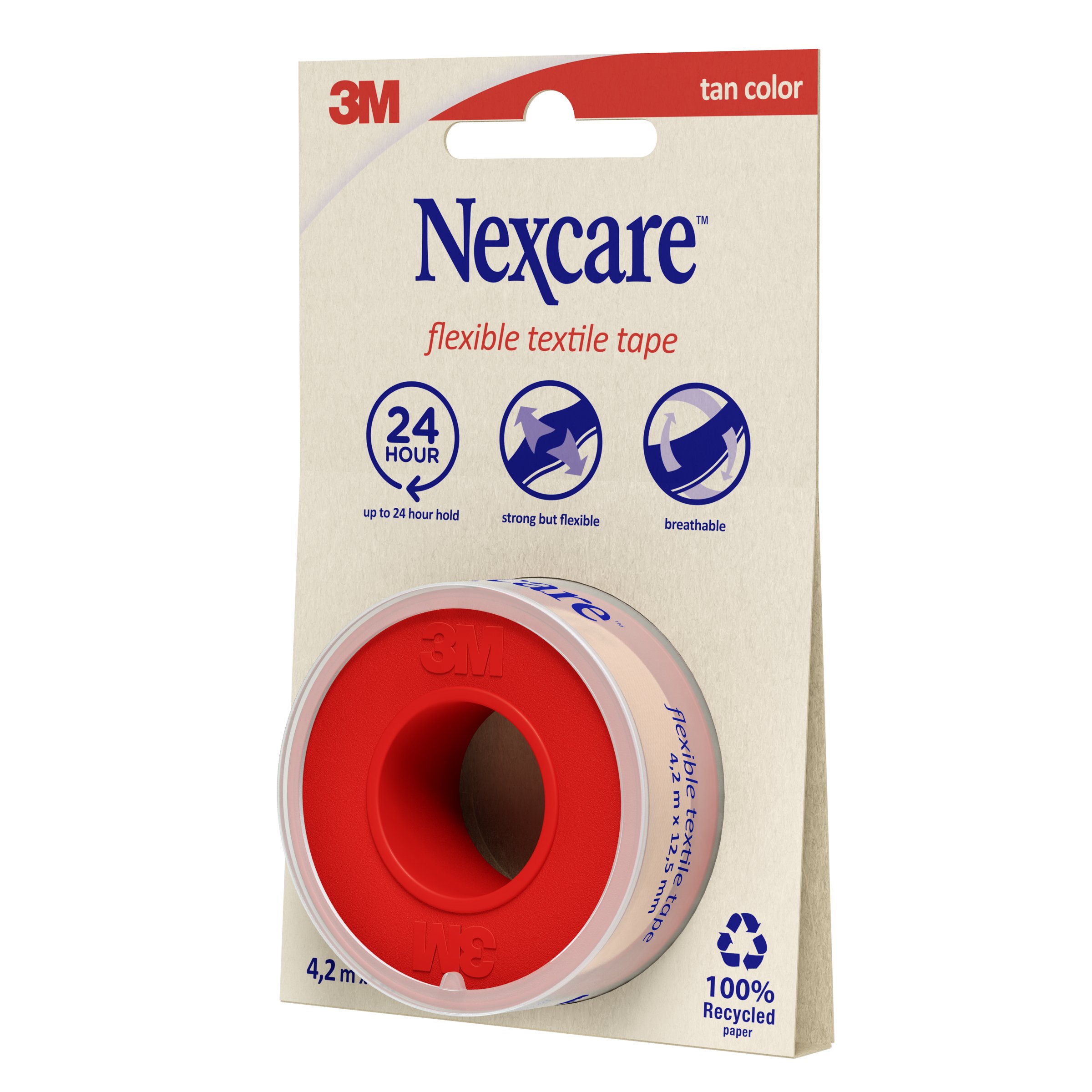 Nexcare Flexible Textile Tape 12.5mm X 4.2m 1 roll - Image 2