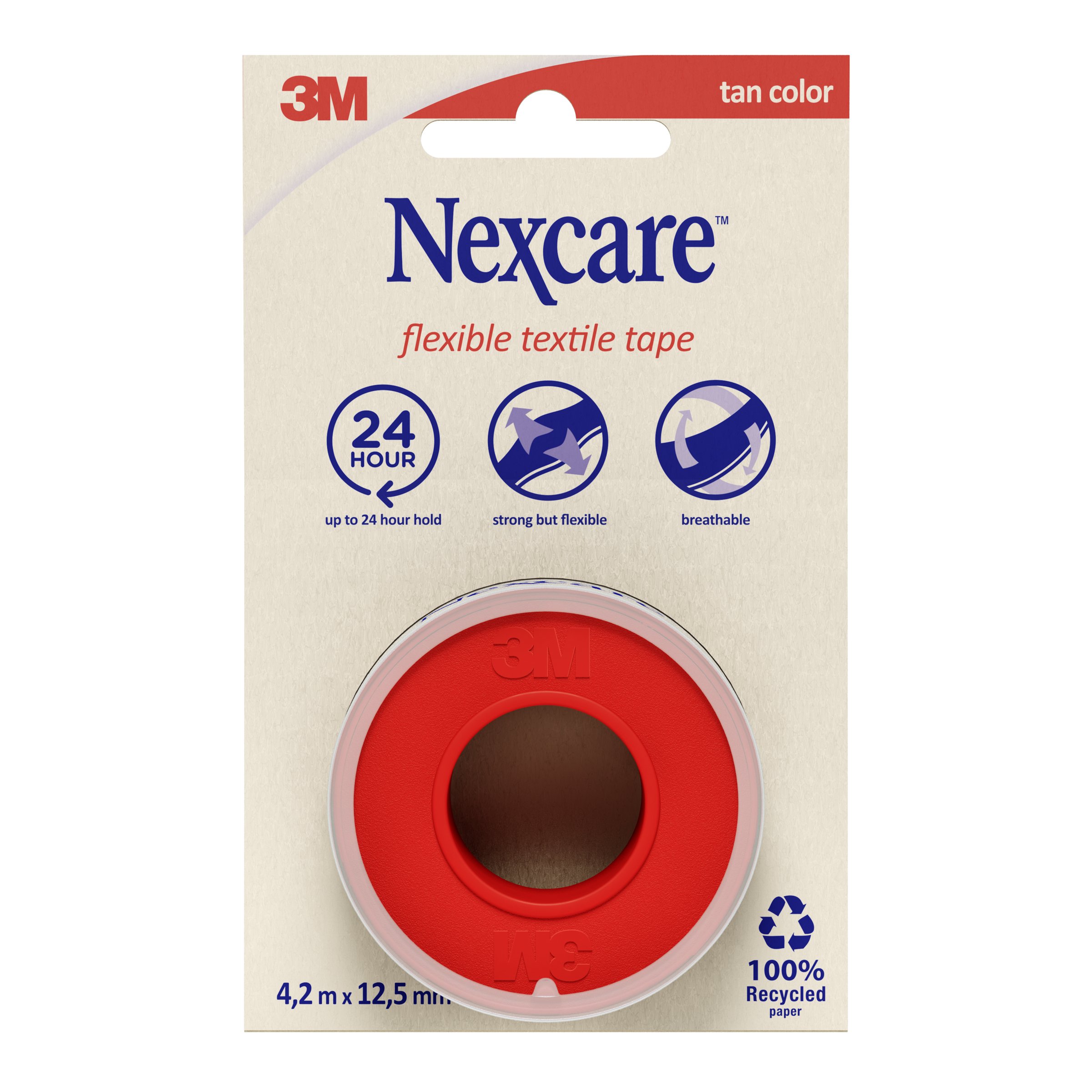 Nexcare Flexible Textile Tape 12.5mm X 4.2m 1 roll - Image 1