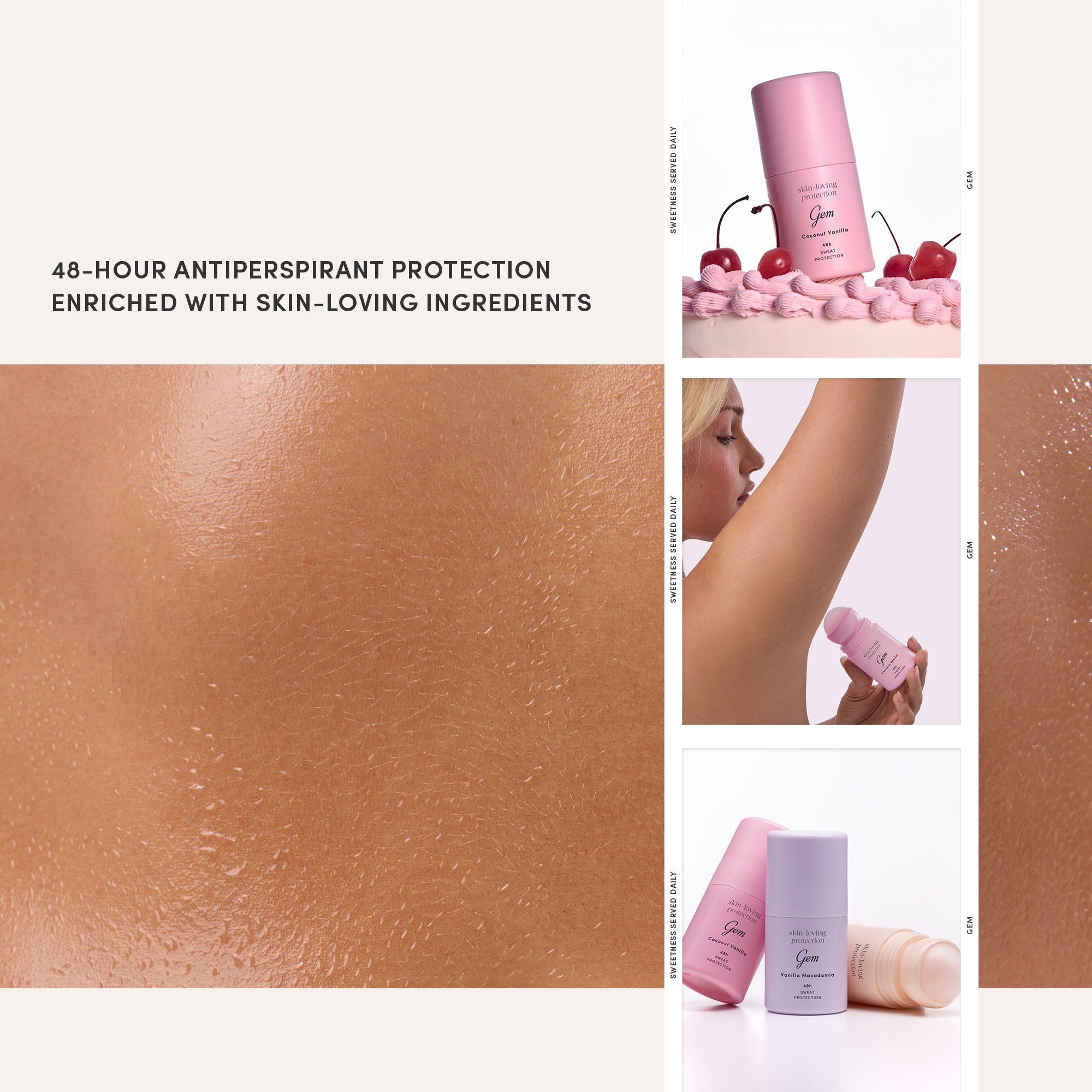 Gem Skin-Loving Roll On Deodorant Coconut Vanilla 50ml - Image 3