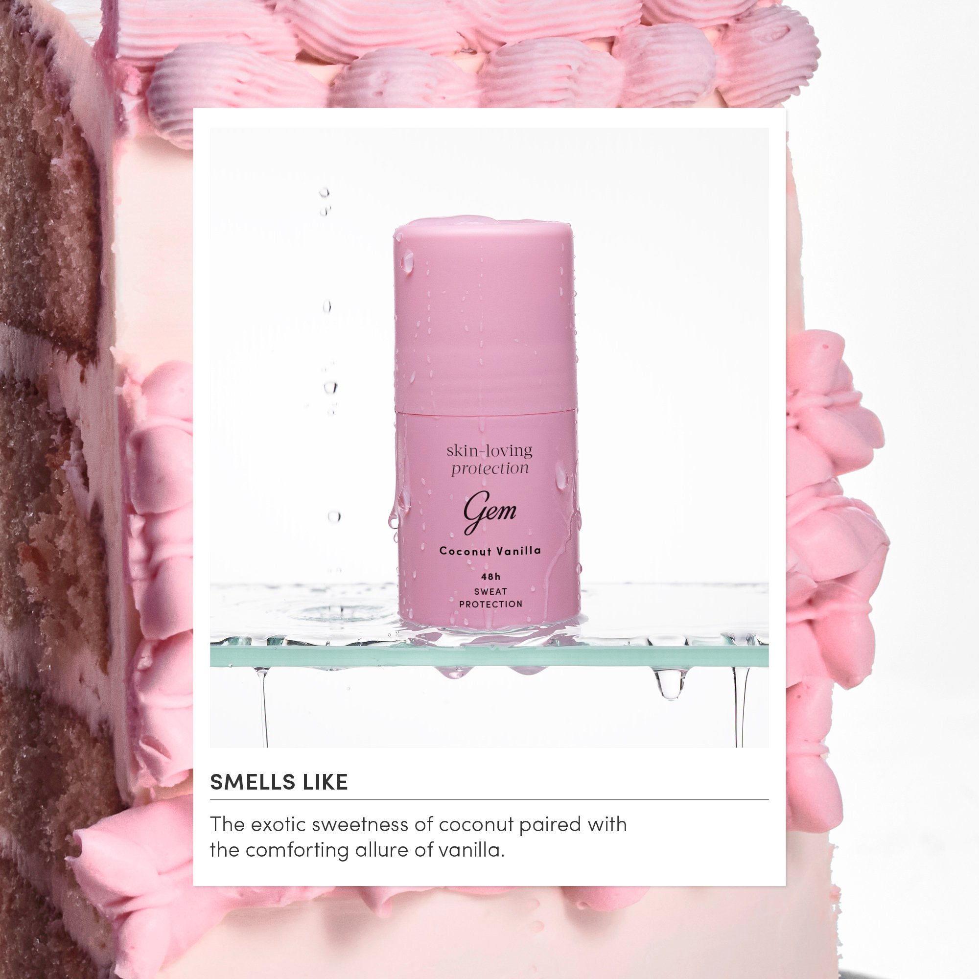 Gem Skin-Loving Roll On Deodorant Coconut Vanilla 50ml - Image 5