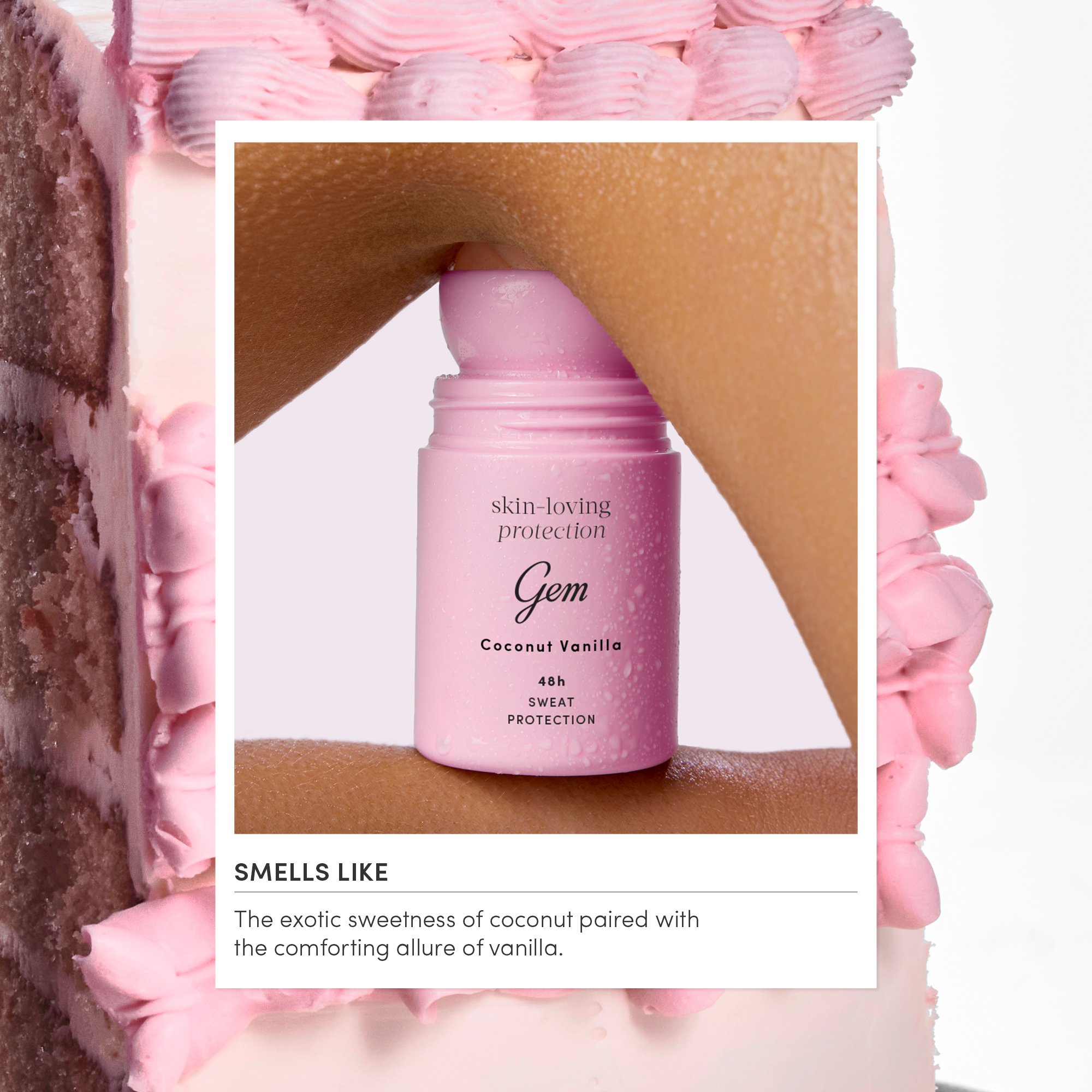 Gem Skin-Loving Roll On Deodorant Coconut Vanilla 50ml - Image 6