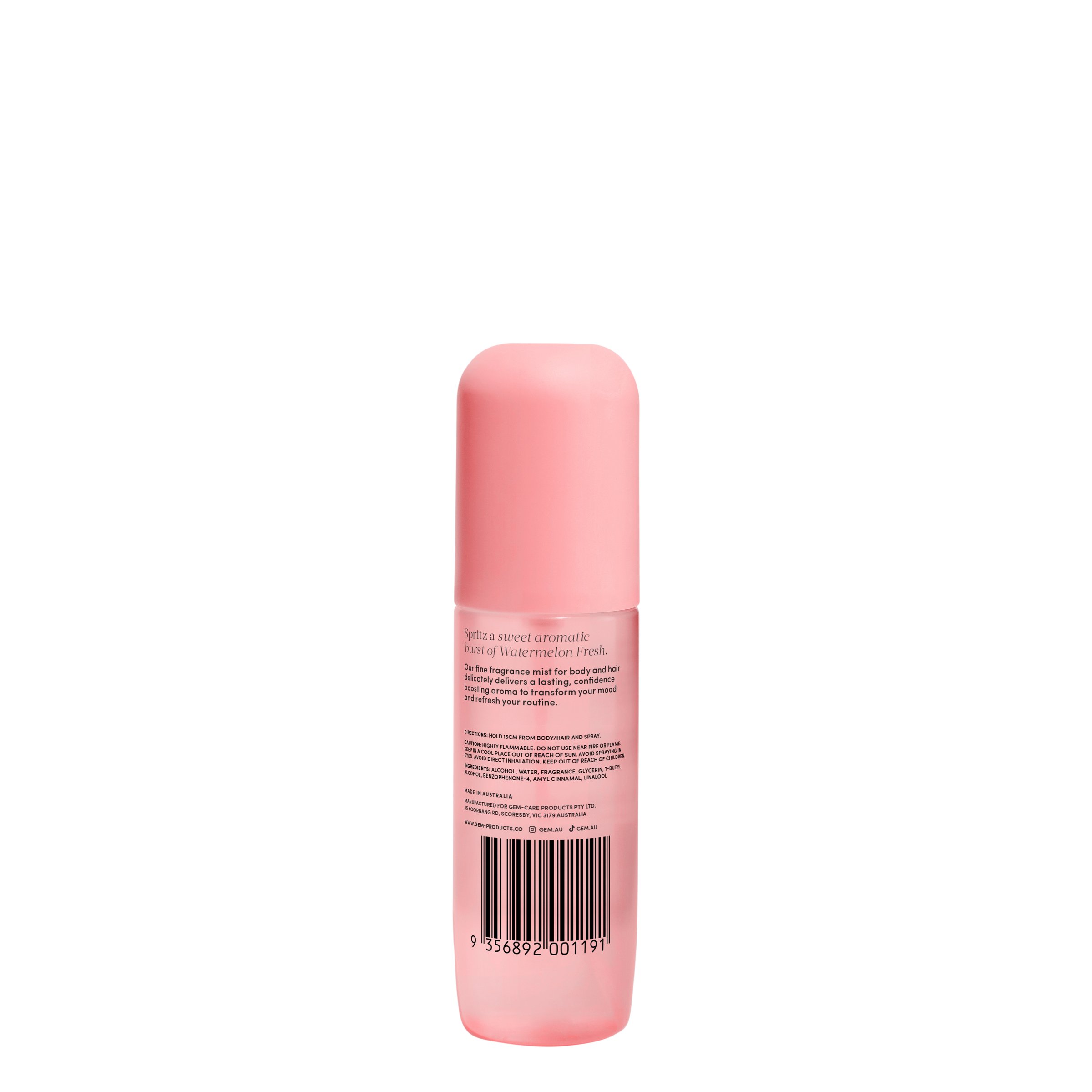 Gem Fragrance Mist For Body & Hair Watermelon Fresh 90ml - Image 2