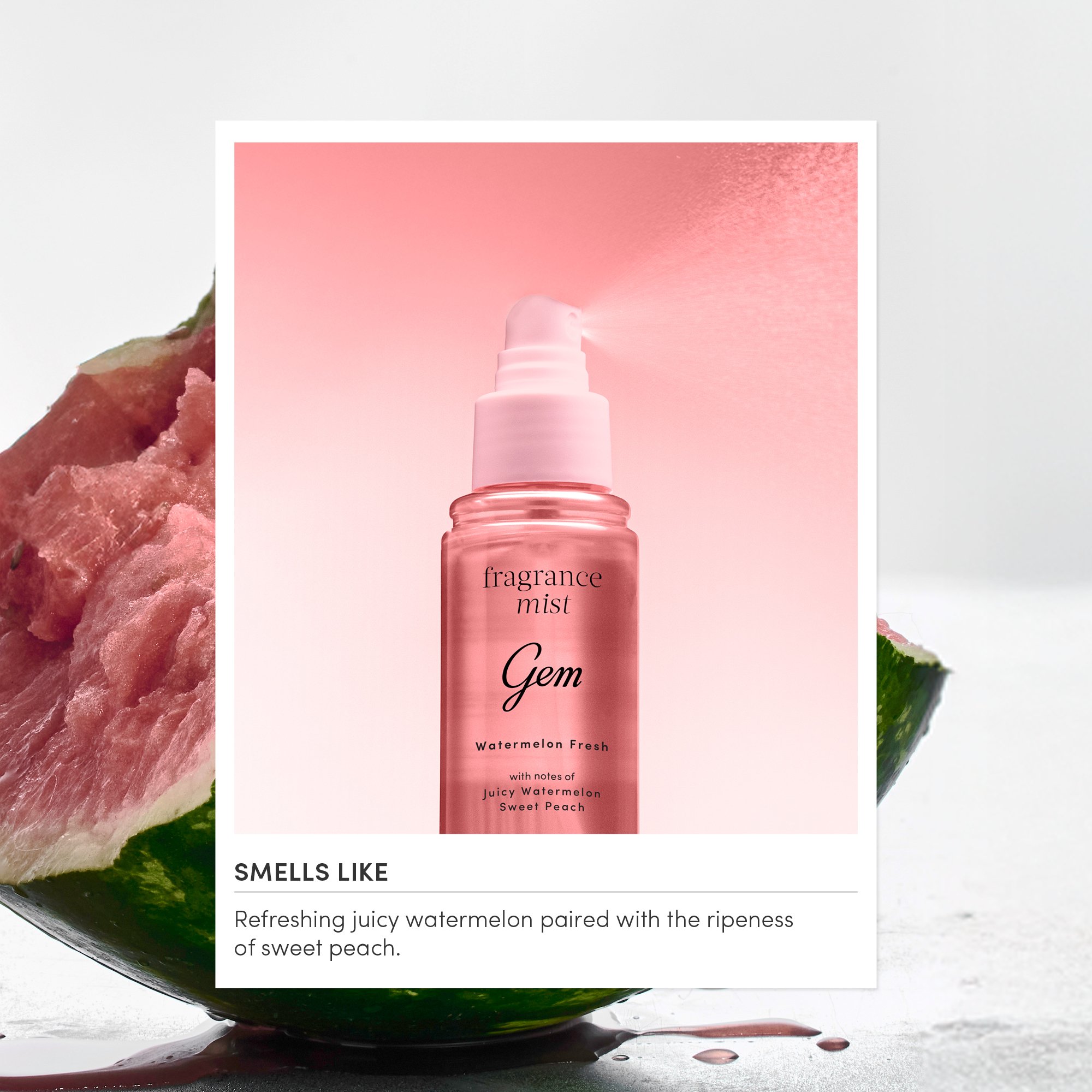 Gem Fragrance Mist For Body & Hair Watermelon Fresh 90ml - Image 4