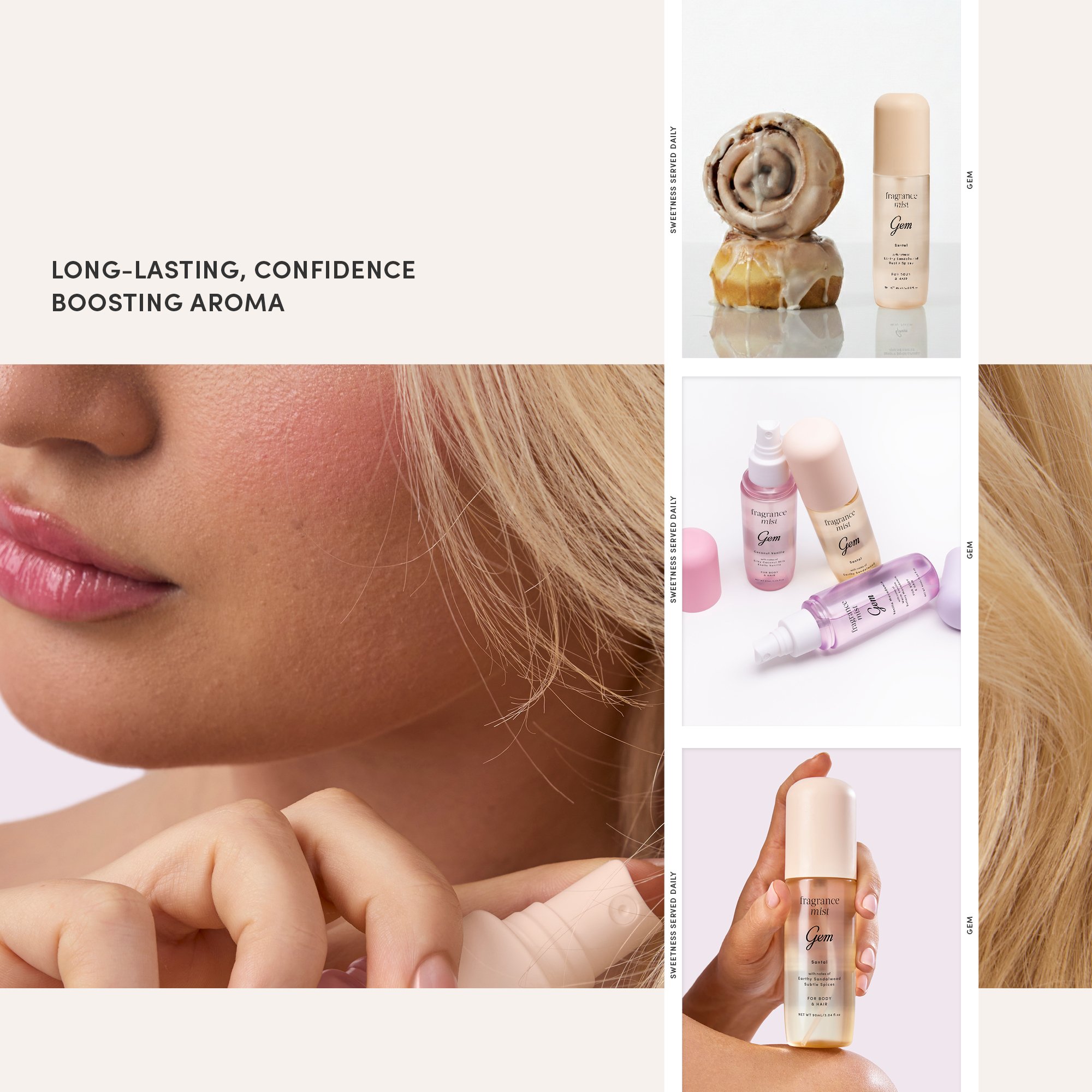 Gem Fragrance Mist For Body & Hair Santal 90ml - Image 4