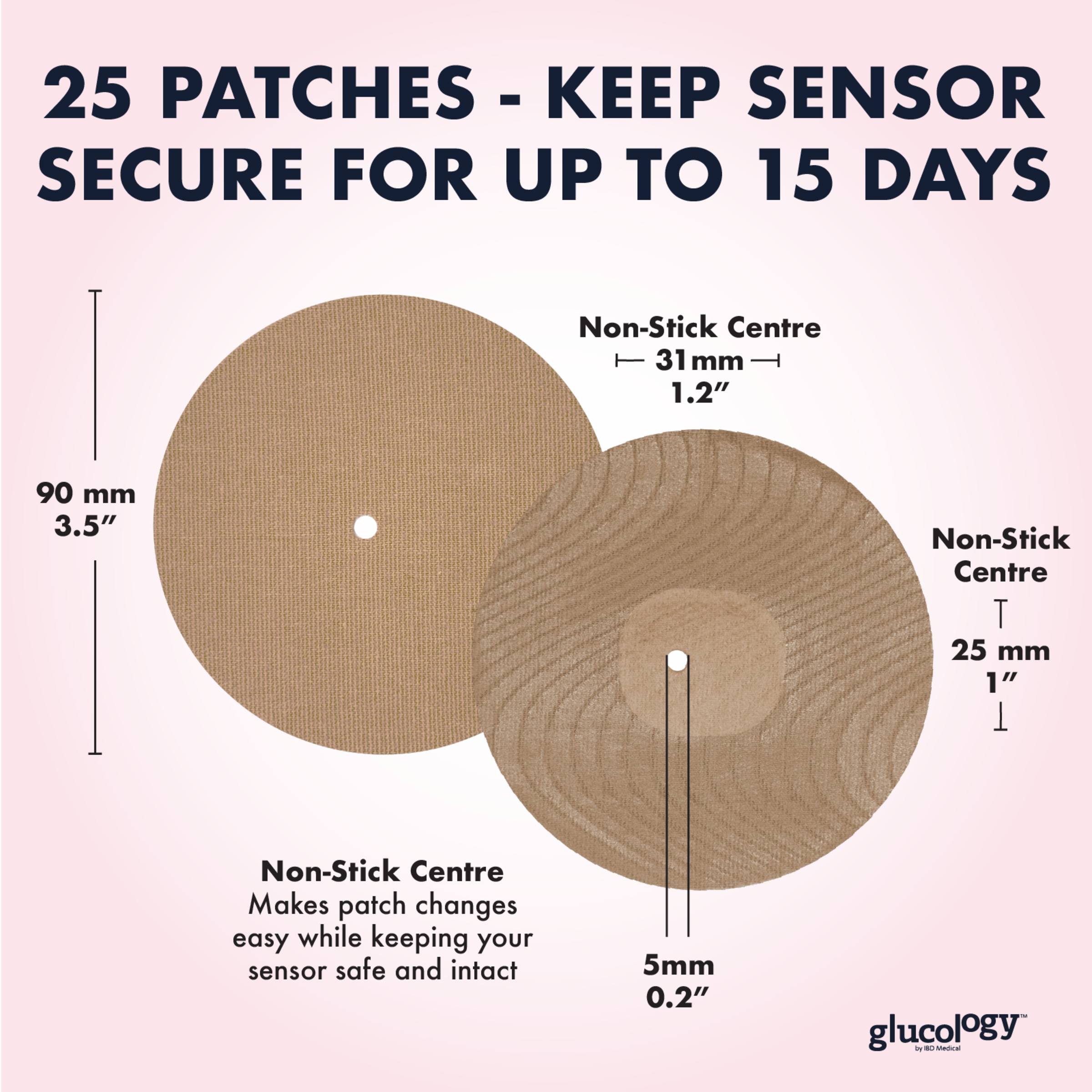 Glucology CGM Patches for Dexcom G6 Beige 25 pack - Image 5